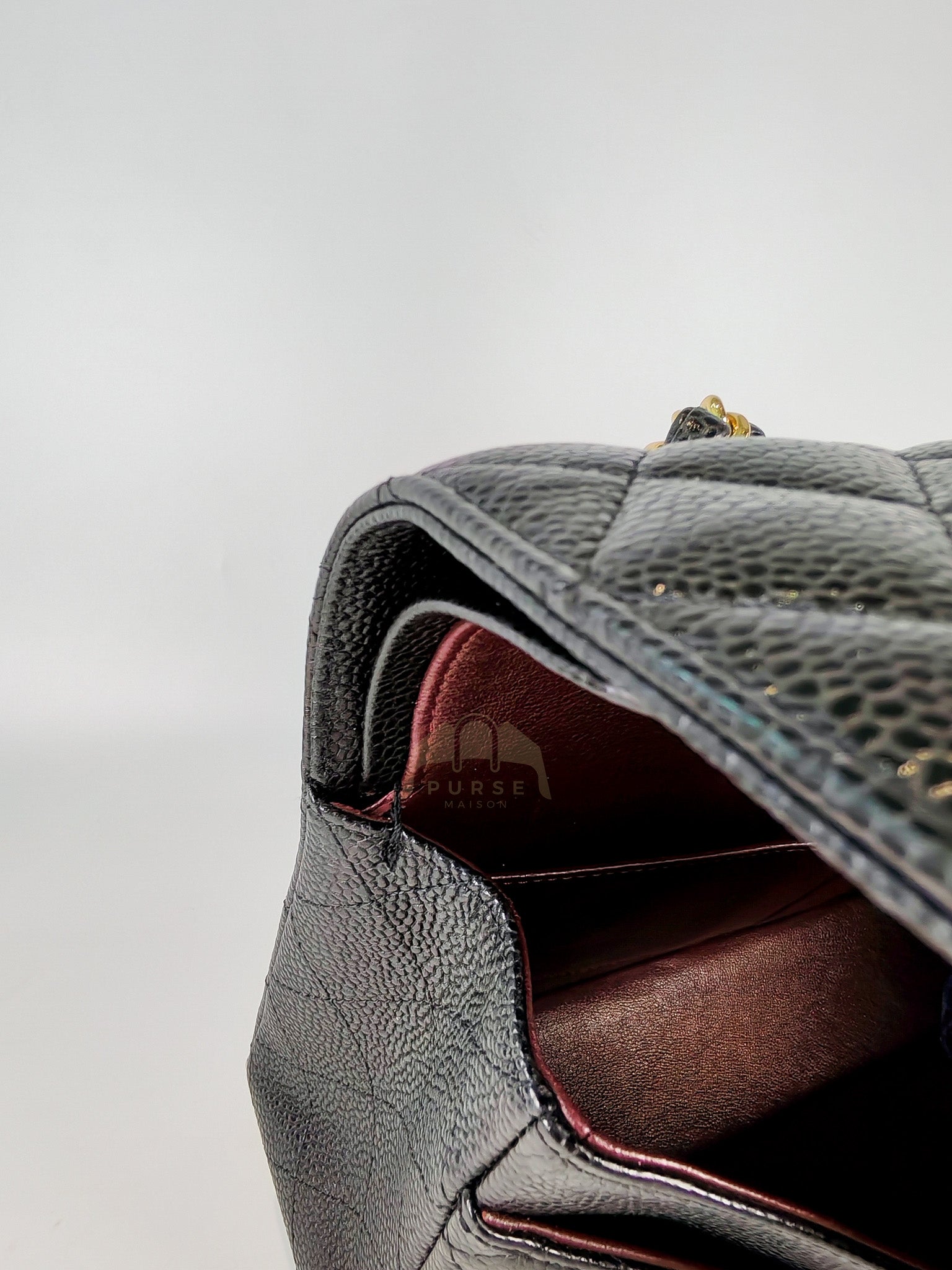 Classic Double Flap Medium in Black Caviar Leather and Gold Hardware Series 20 | Purse Maison Luxury Bags Shop