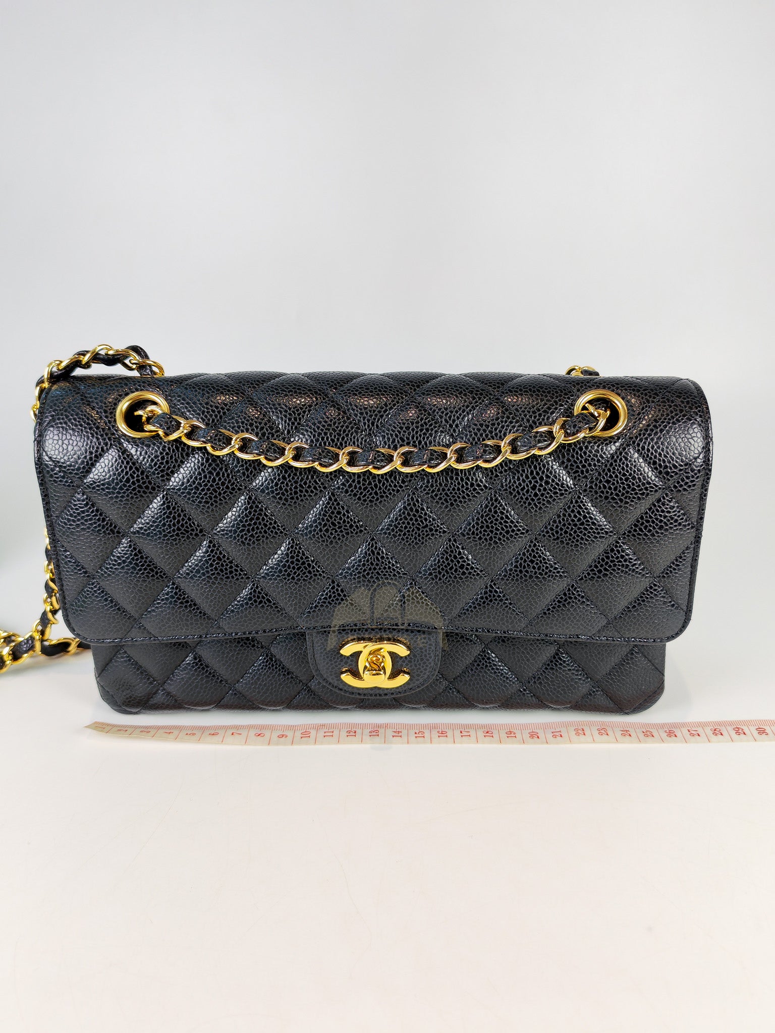 Classic Double Flap Medium in Black Caviar Leather and Gold Hardware Series 20 | Purse Maison Luxury Bags Shop