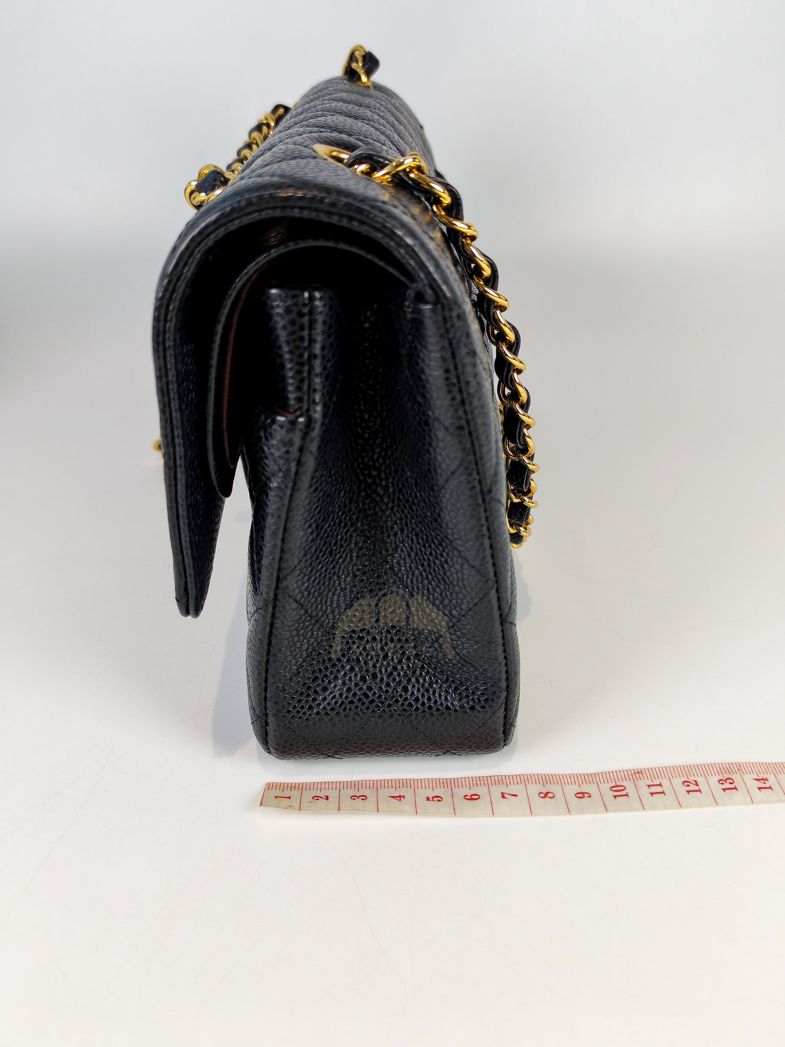 Classic Double Flap Medium in Black Caviar Leather and Gold Hardware Series 20 | Purse Maison Luxury Bags Shop