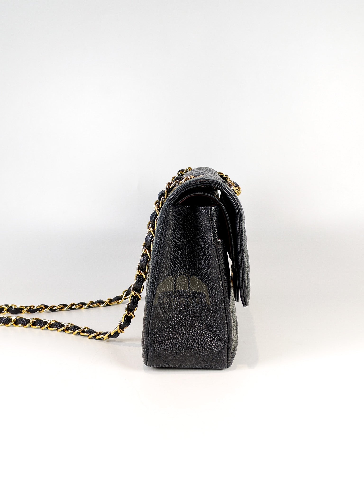 Classic Double Flap Medium in Black Caviar Leather and Gold Hardware Series 20 | Purse Maison Luxury Bags Shop