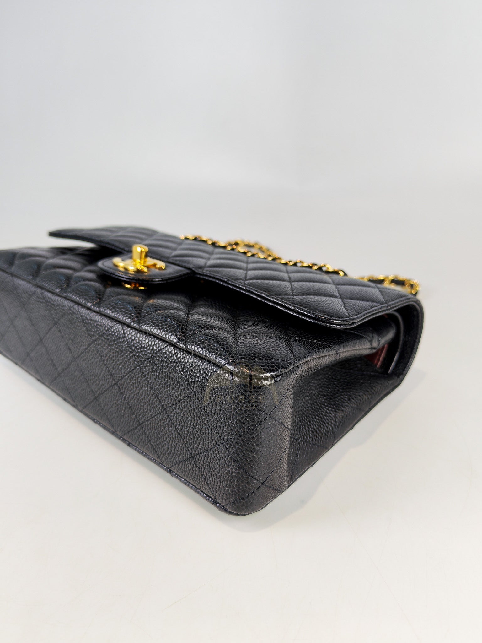 Classic Double Flap Medium in Black Caviar Leather and Gold Hardware Series 20 | Purse Maison Luxury Bags Shop