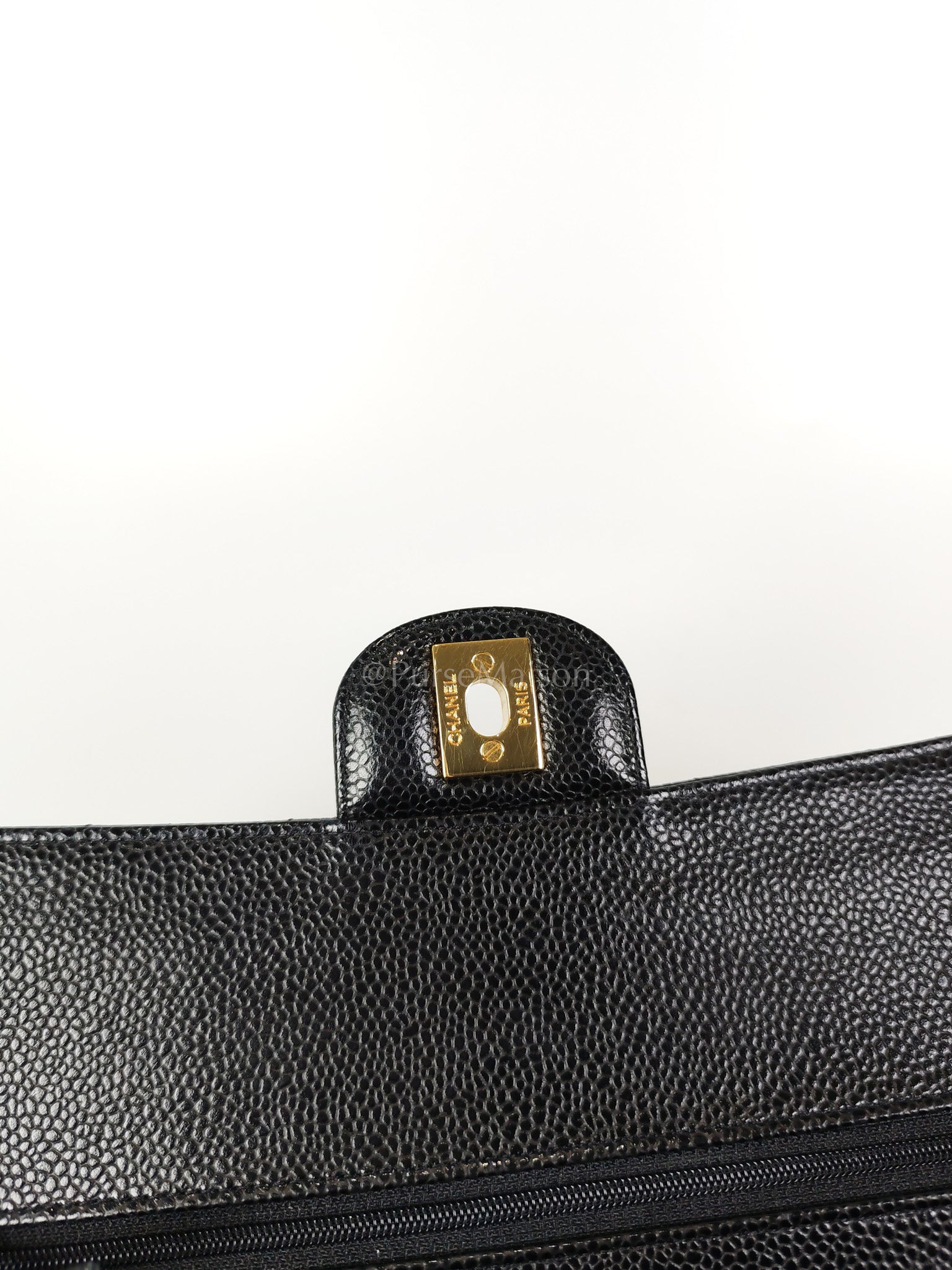 Classic Double Flap Medium in Black Caviar Leather and Gold Hardware Series 29 | Purse Maison Luxury Bags Shop