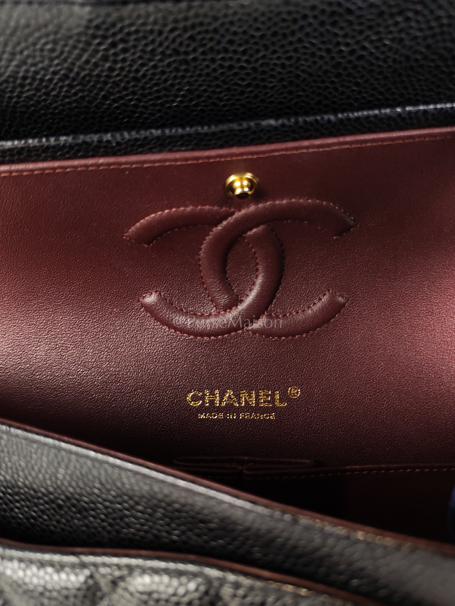 Classic Double Flap Medium in Black Caviar Leather and Gold Hardware Series 29 | Purse Maison Luxury Bags Shop