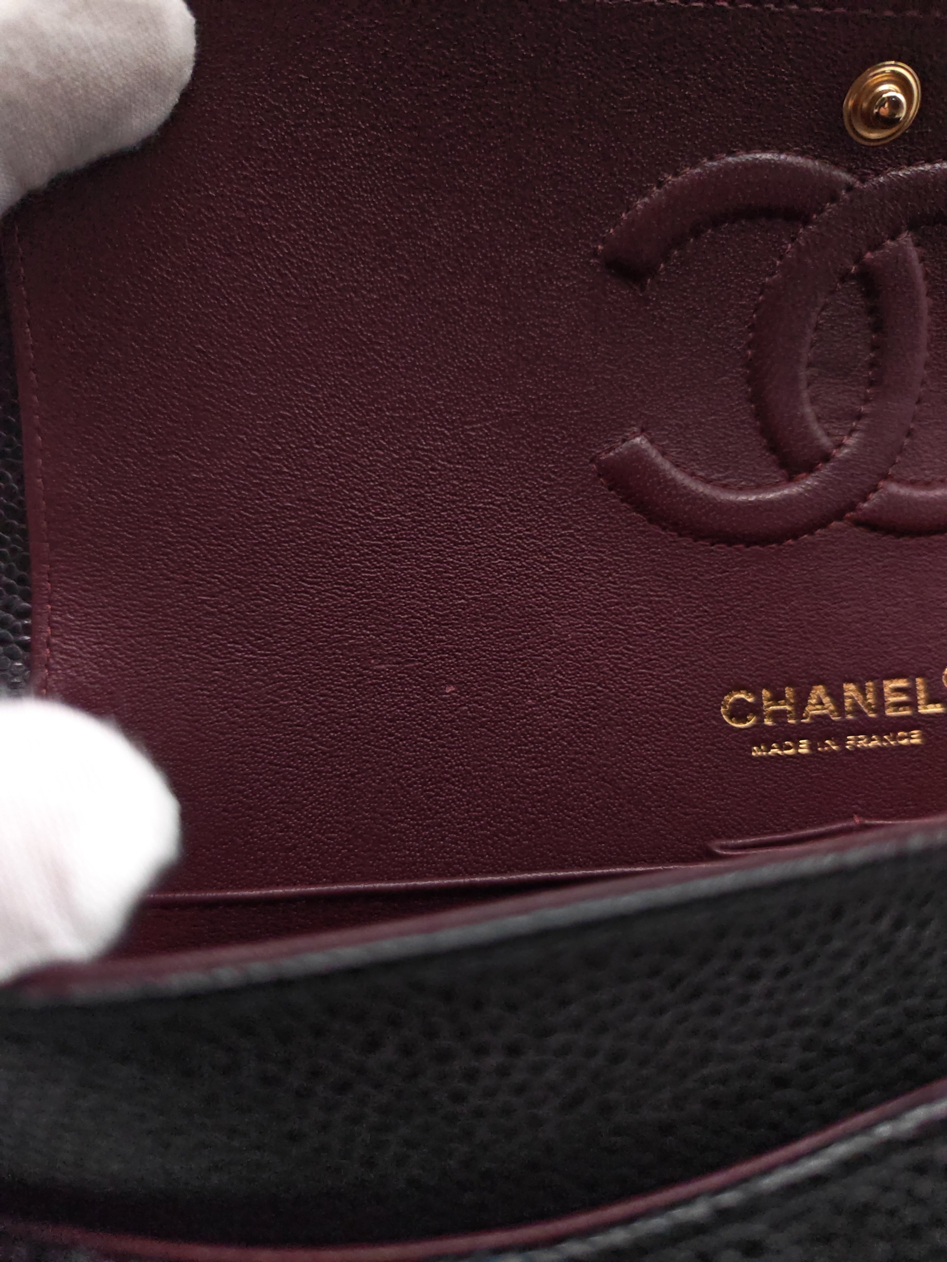 Classic Double Flap Medium in Black Caviar Leather and Gold Hardware(Microchip) | Purse Maison Luxury Bags Shop