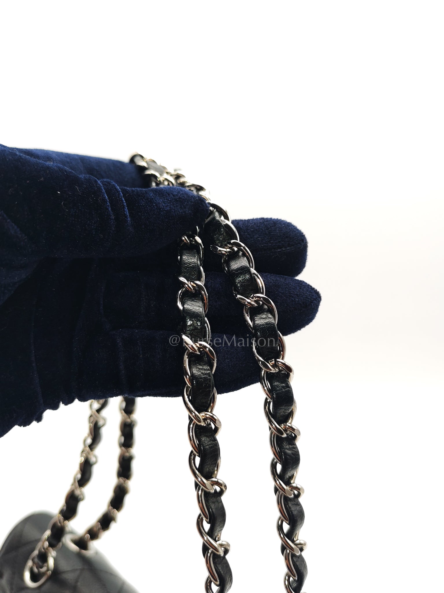 Classic Double Flap Medium in Black Caviar Leather and Silver Hardware Series 12 | Purse Maison Luxury Bags Shop