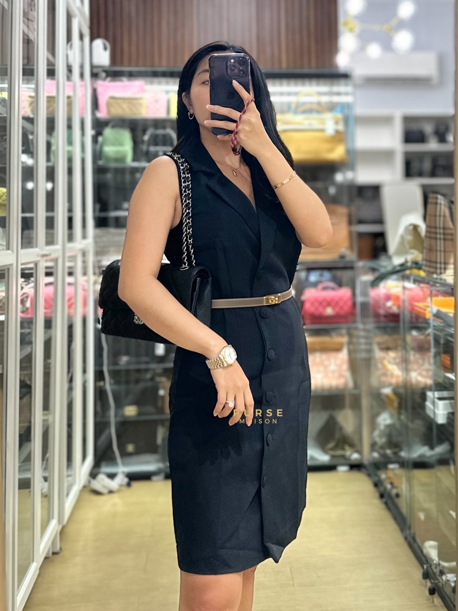 Classic Double Flap Medium in Black Caviar Leather Silver Hardware (Series 18) | Purse Maison Luxury Bags Shop