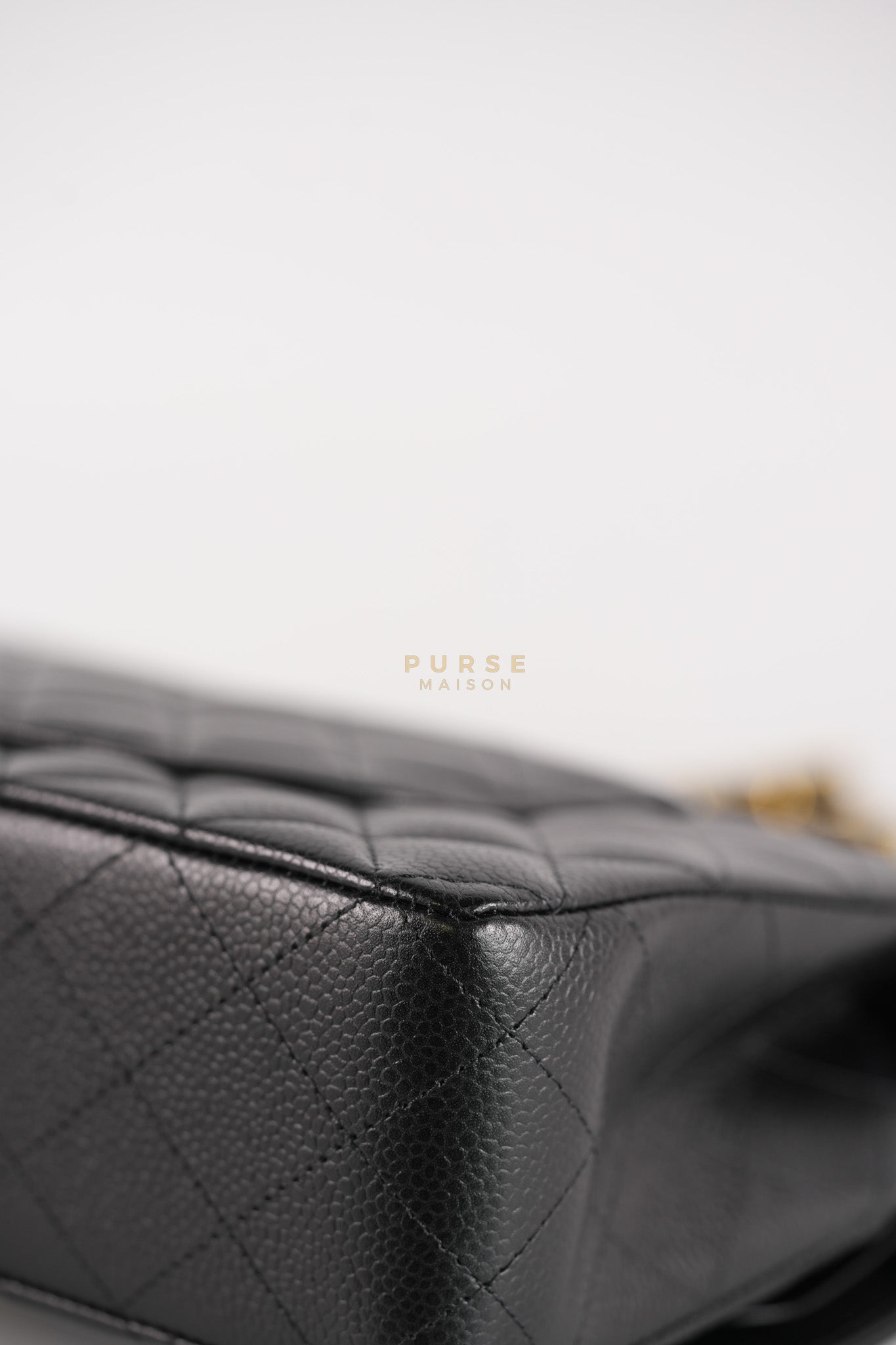 Classic Double Flap Medium in Black Caviar Leather Gold Hardware (Microchip) | Purse Maison Luxury Bags Shop