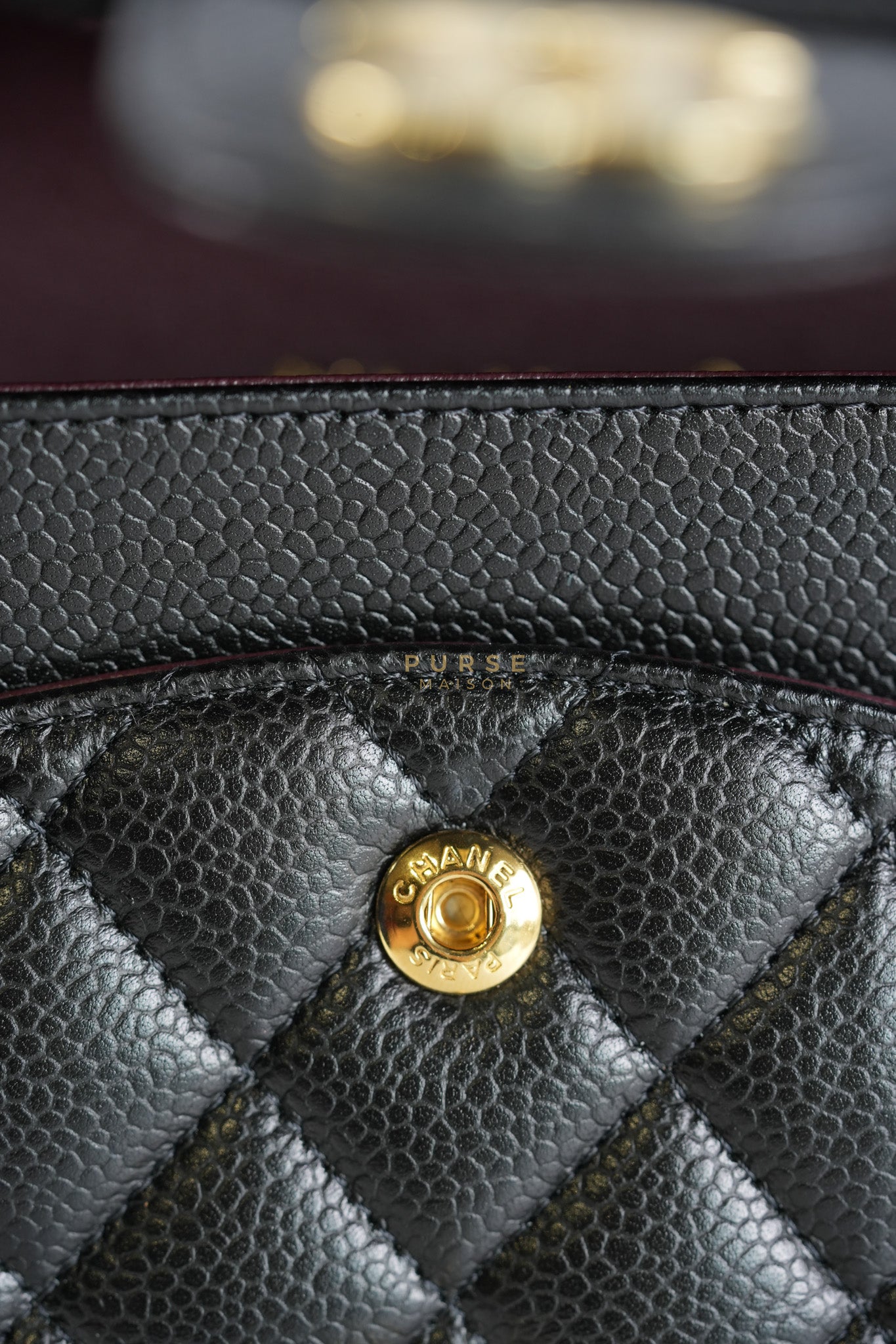 Classic Double Flap Medium in Black Caviar Leather Gold Hardware (Microchip) | Purse Maison Luxury Bags Shop