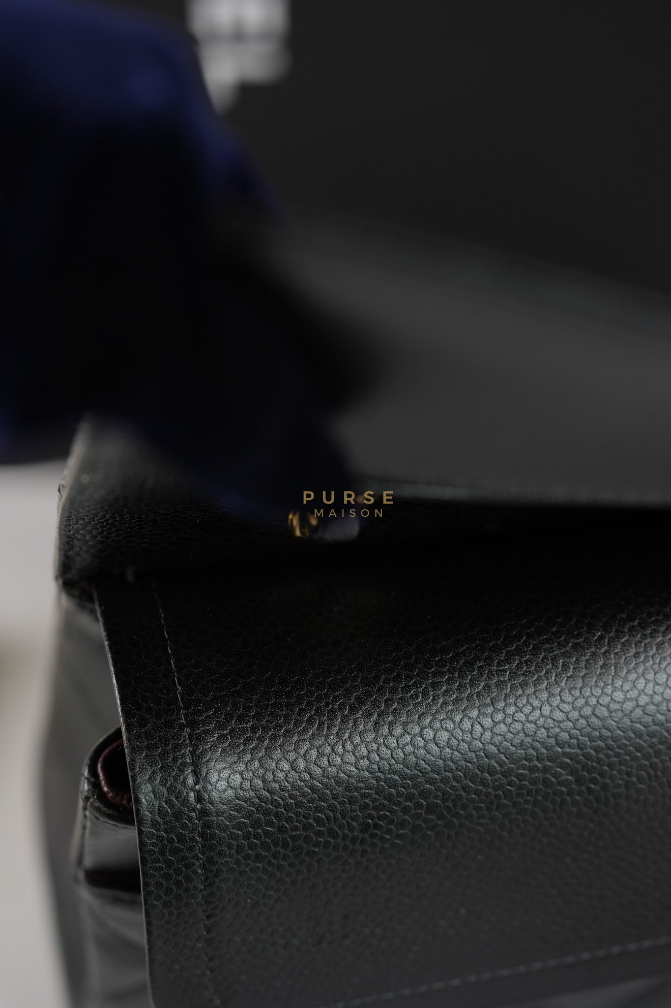Classic Double Flap Medium in Black Caviar Leather Gold Hardware (Microchip) | Purse Maison Luxury Bags Shop