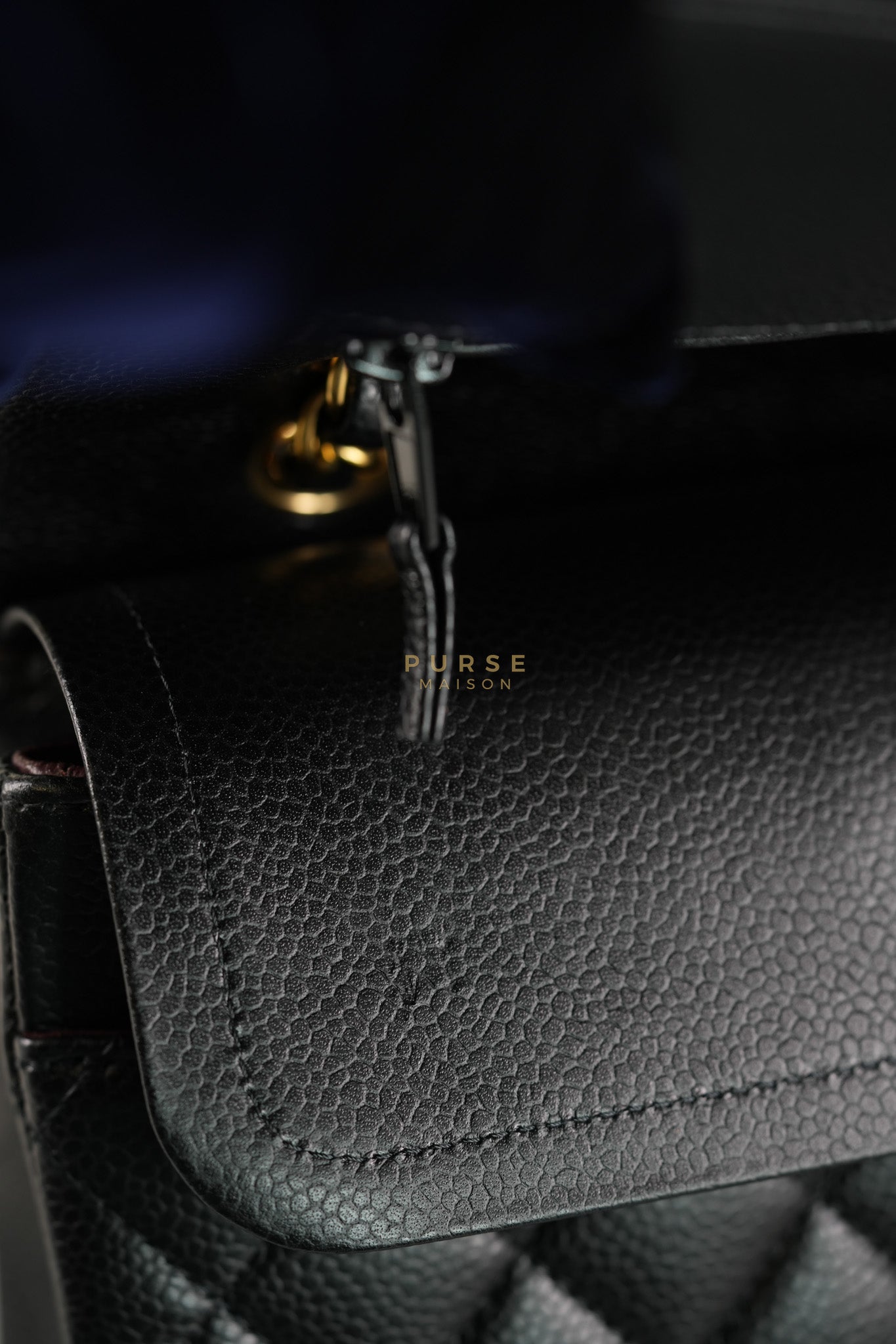 Classic Double Flap Medium in Black Caviar Leather Gold Hardware (Microchip) | Purse Maison Luxury Bags Shop