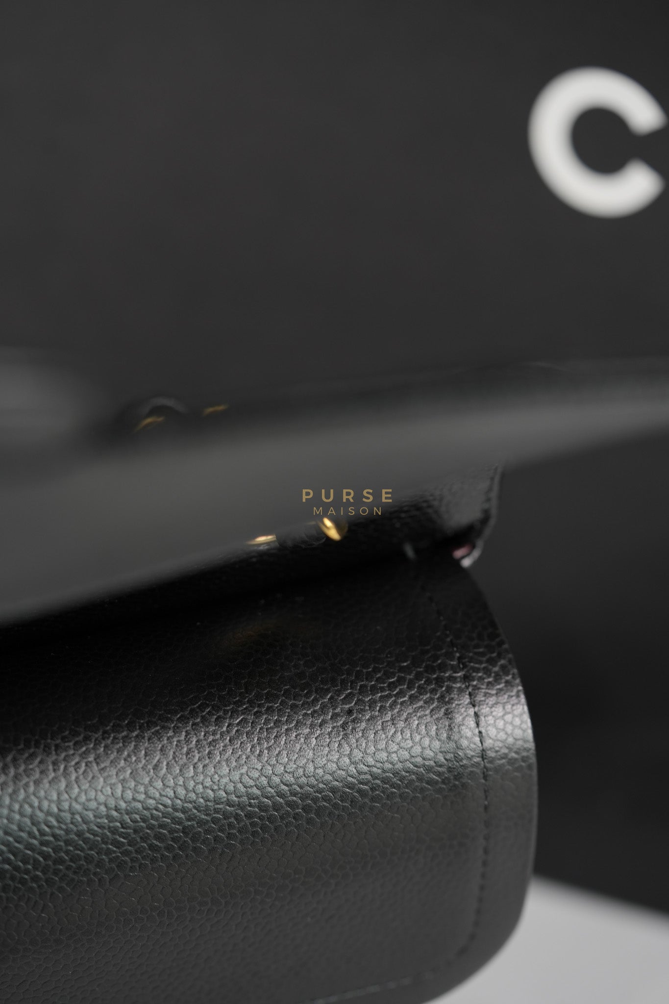 Classic Double Flap Medium in Black Caviar Leather Gold Hardware (Microchip) | Purse Maison Luxury Bags Shop