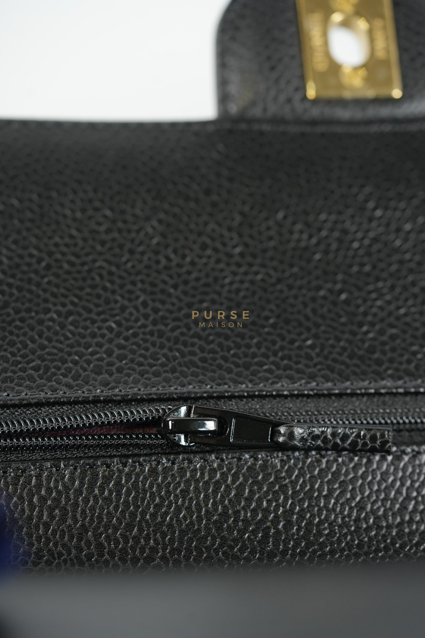 Classic Double Flap Medium in Black Caviar Leather Gold Hardware (Microchip) | Purse Maison Luxury Bags Shop