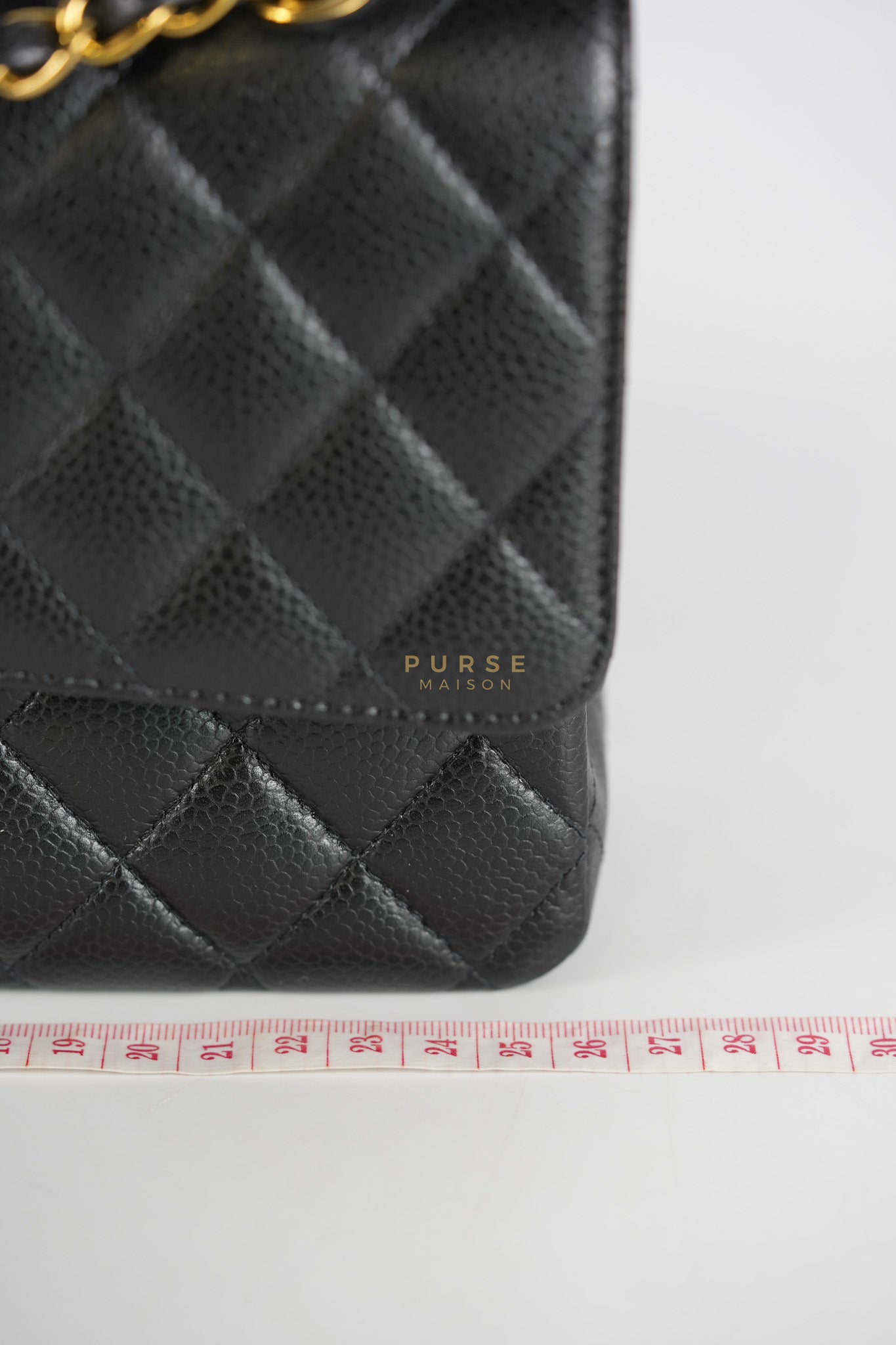 Classic Double Flap Medium in Black Caviar Leather Gold Hardware (Microchip) | Purse Maison Luxury Bags Shop