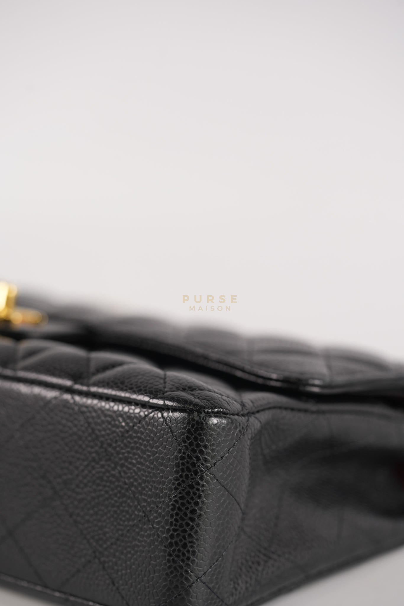 Classic Double Flap Medium in Black Caviar Leather Gold Hardware (Series 15) | Purse Maison Luxury Bags Shop
