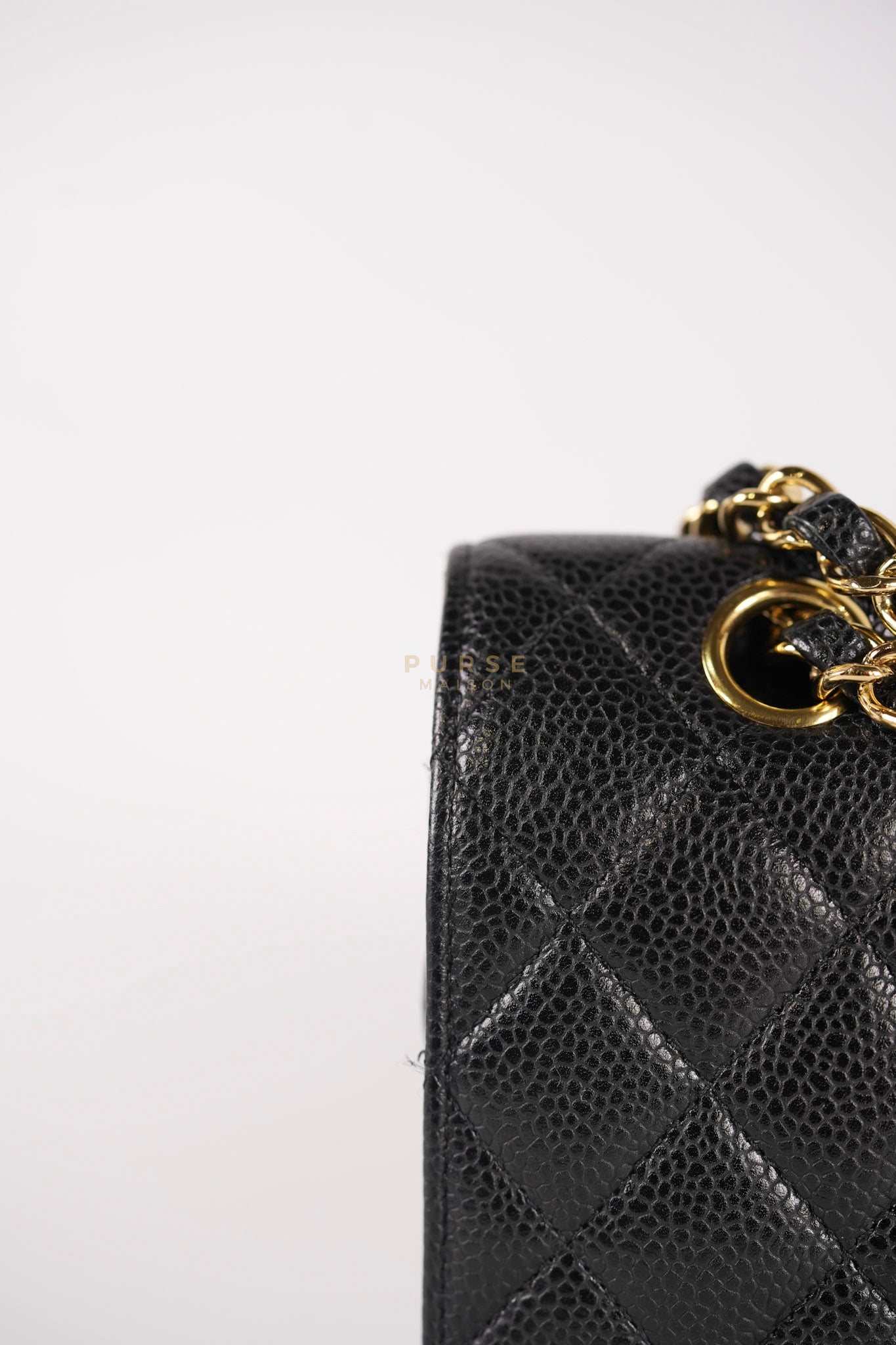 Classic Double Flap Medium in Black Caviar Leather Gold Hardware (Series 15) | Purse Maison Luxury Bags Shop