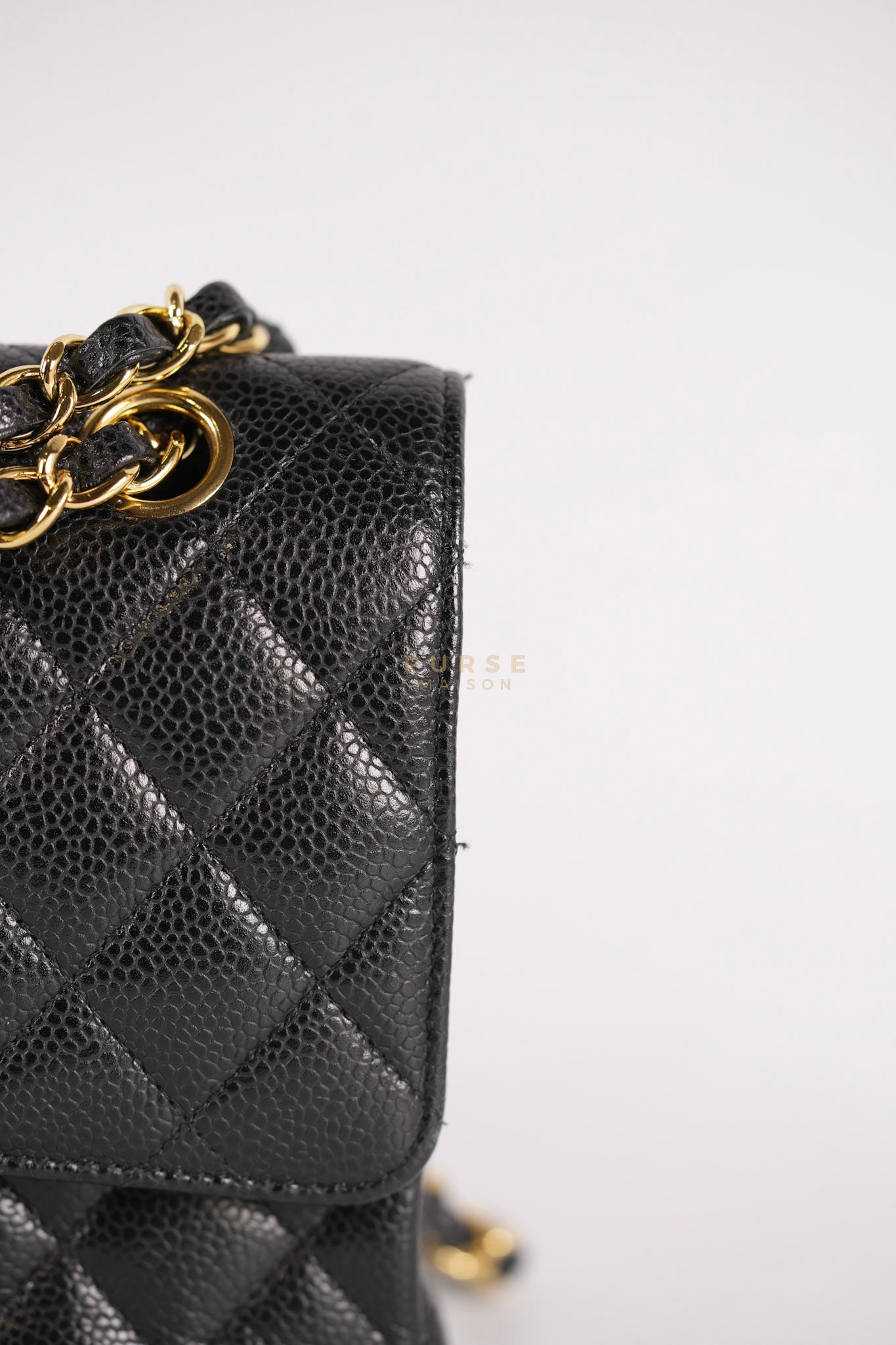 Classic Double Flap Medium in Black Caviar Leather Gold Hardware (Series 15) | Purse Maison Luxury Bags Shop