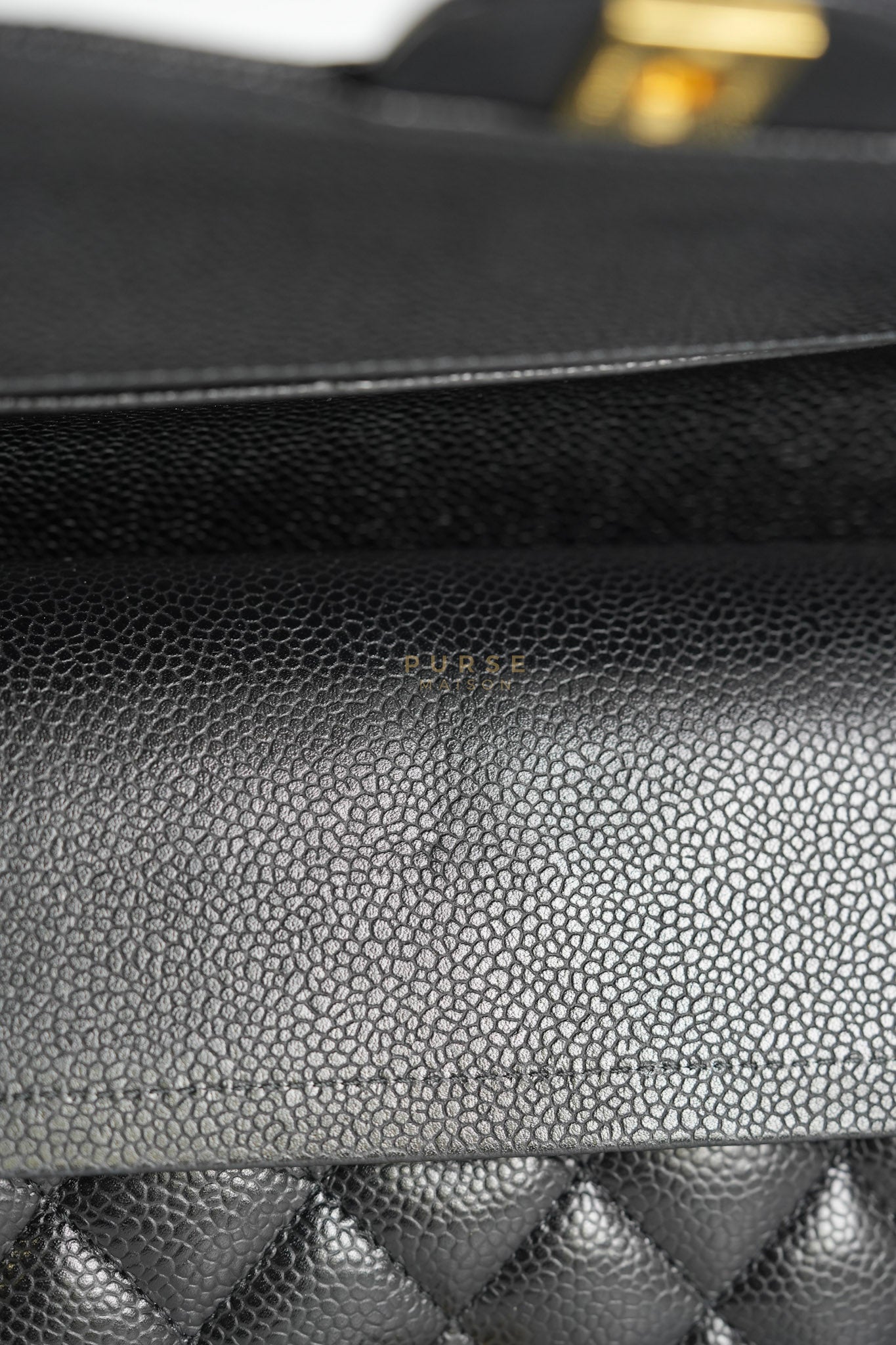 Classic Double Flap Medium in Black Caviar Leather Gold Hardware (Series 15) | Purse Maison Luxury Bags Shop