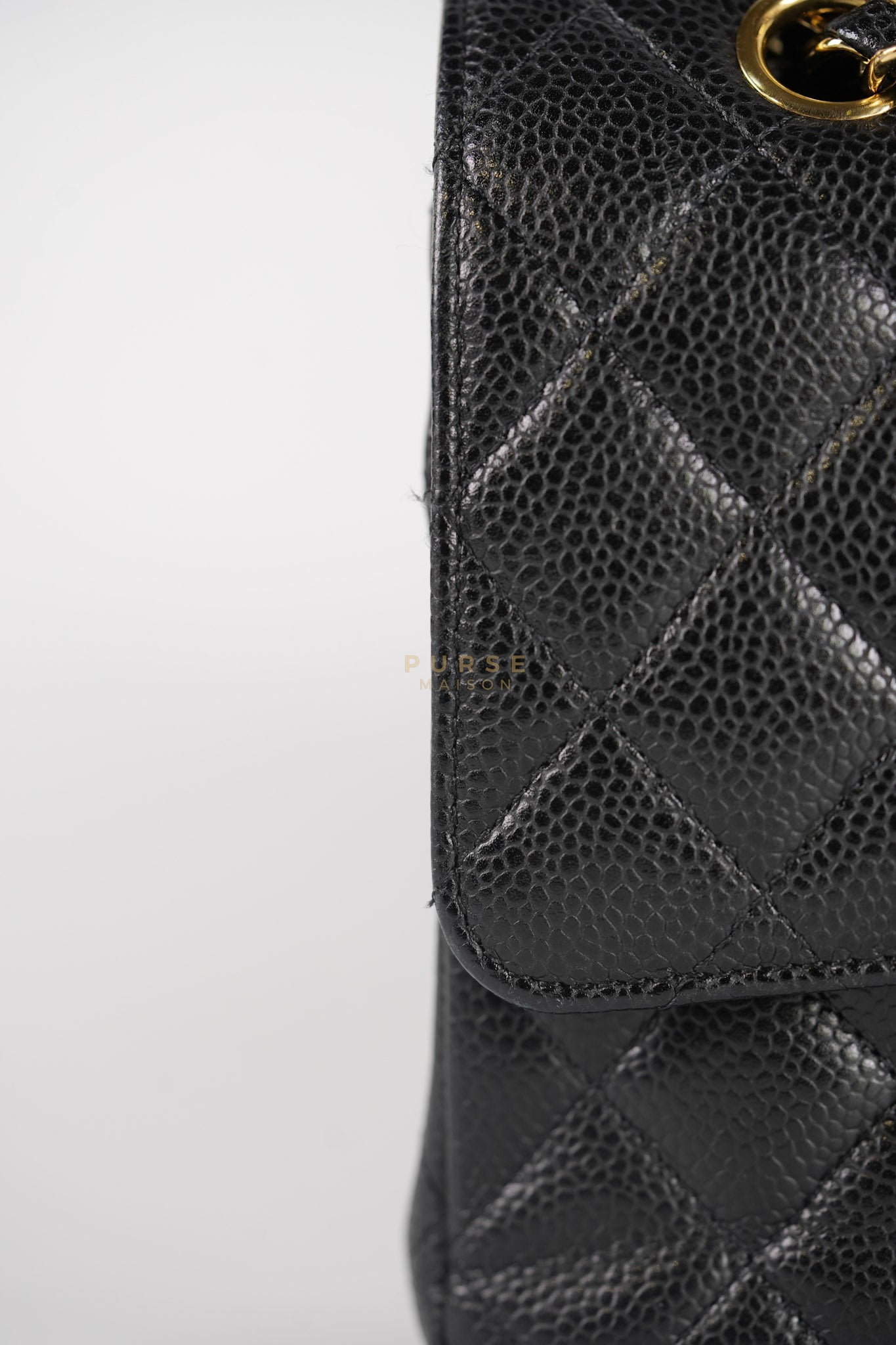 Classic Double Flap Medium in Black Caviar Leather Gold Hardware (Series 15) | Purse Maison Luxury Bags Shop