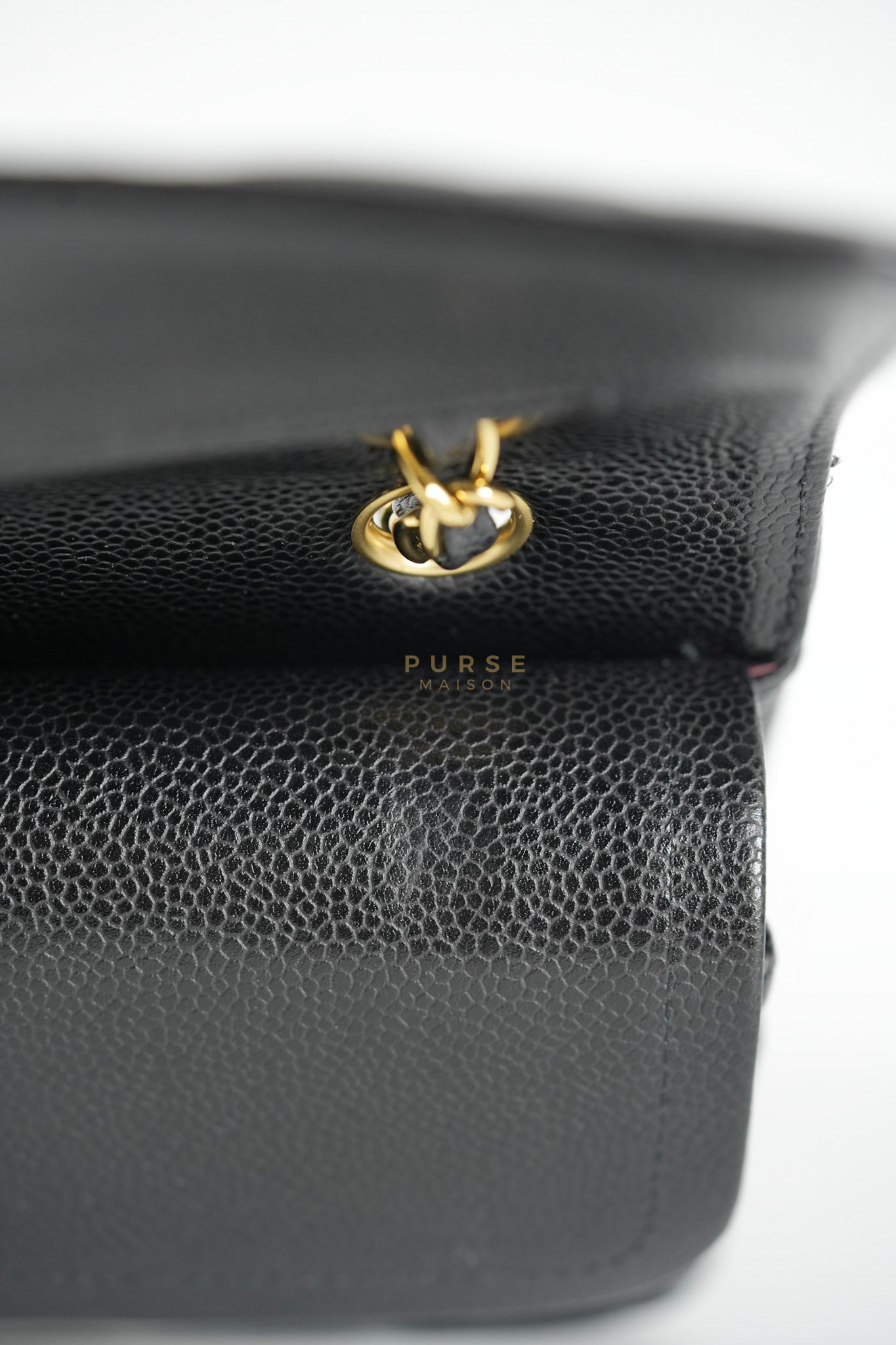 Classic Double Flap Medium in Black Caviar Leather Gold Hardware (Series 15) | Purse Maison Luxury Bags Shop