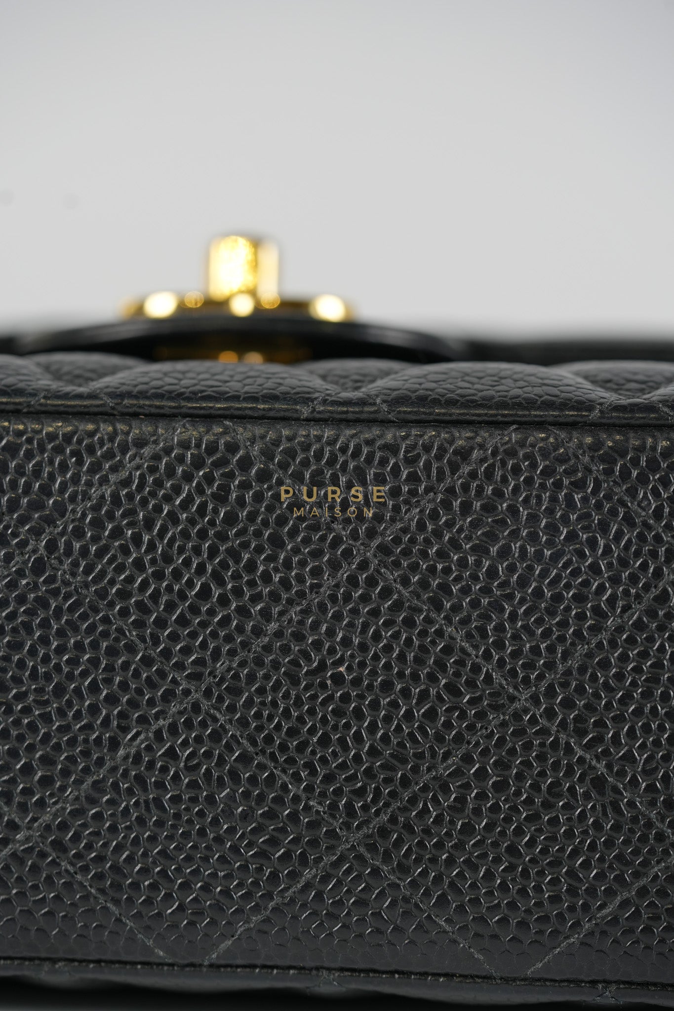 Classic Double Flap Medium in Black Caviar Leather & Gold Hardware Series 18 | Purse Maison Luxury Bags Shop