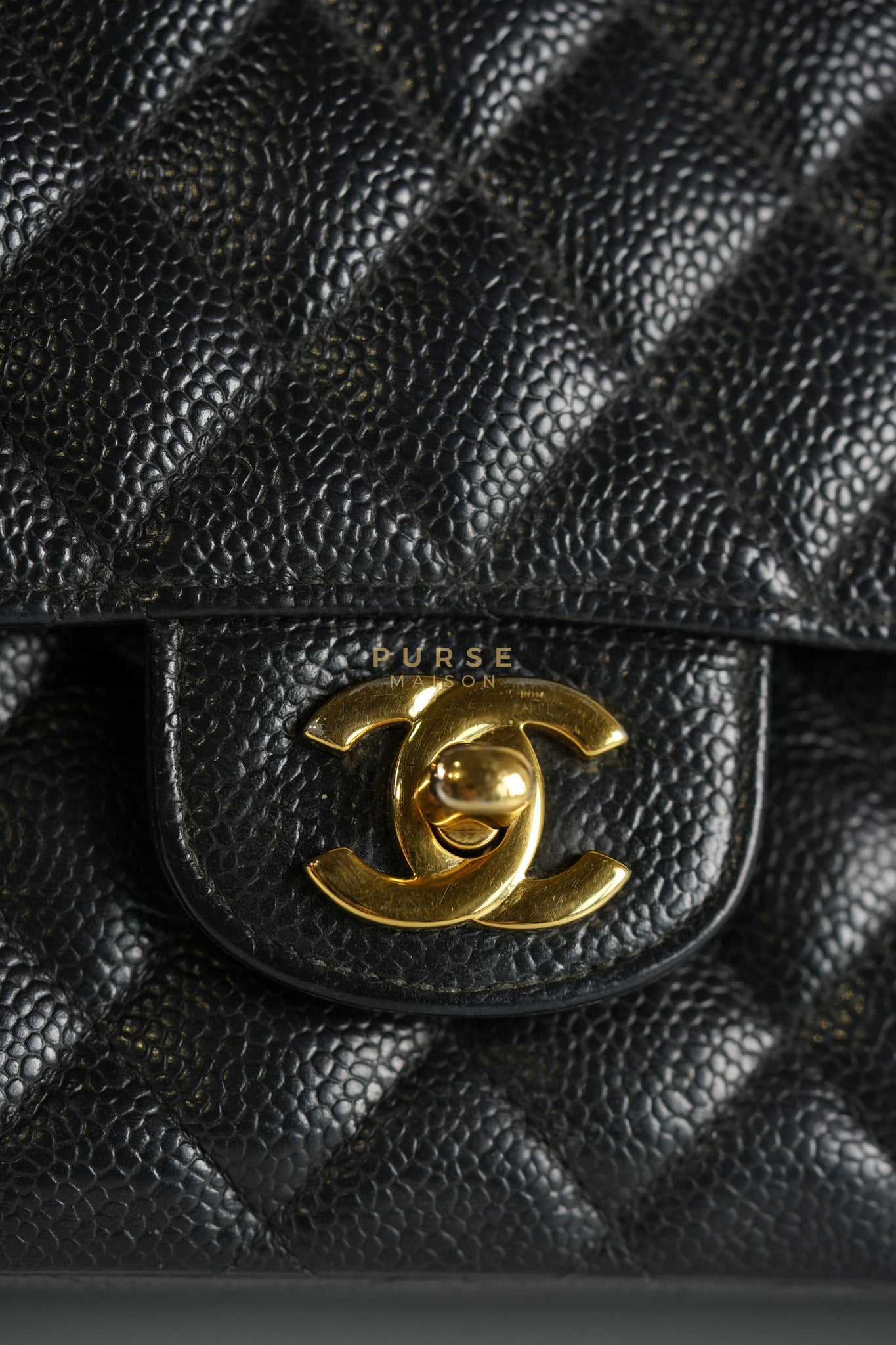 Classic Double Flap Medium in Black Caviar Leather & Gold Hardware Series 18 | Purse Maison Luxury Bags Shop