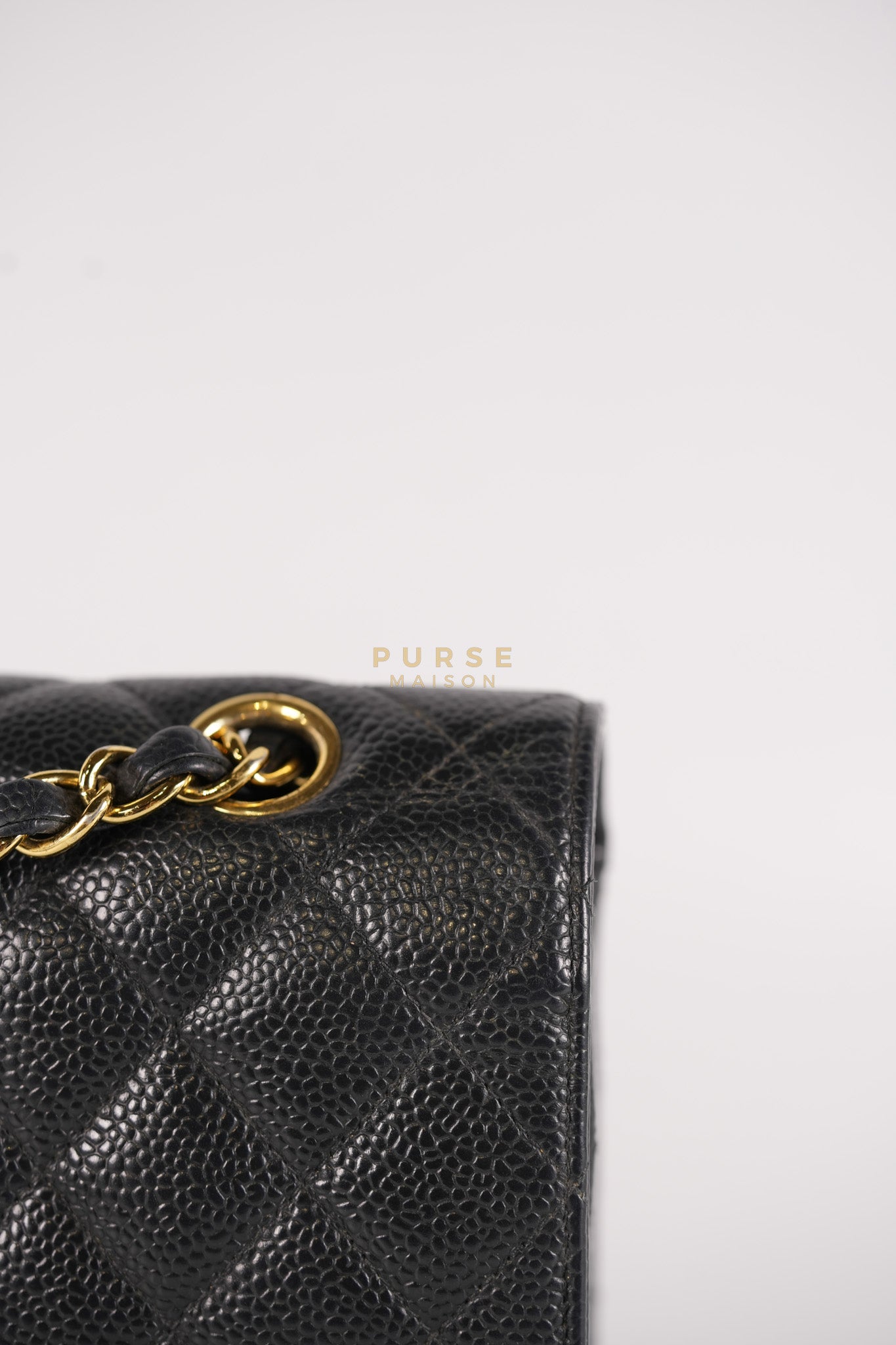 Classic Double Flap Medium in Black Caviar Leather & Gold Hardware Series 18 | Purse Maison Luxury Bags Shop