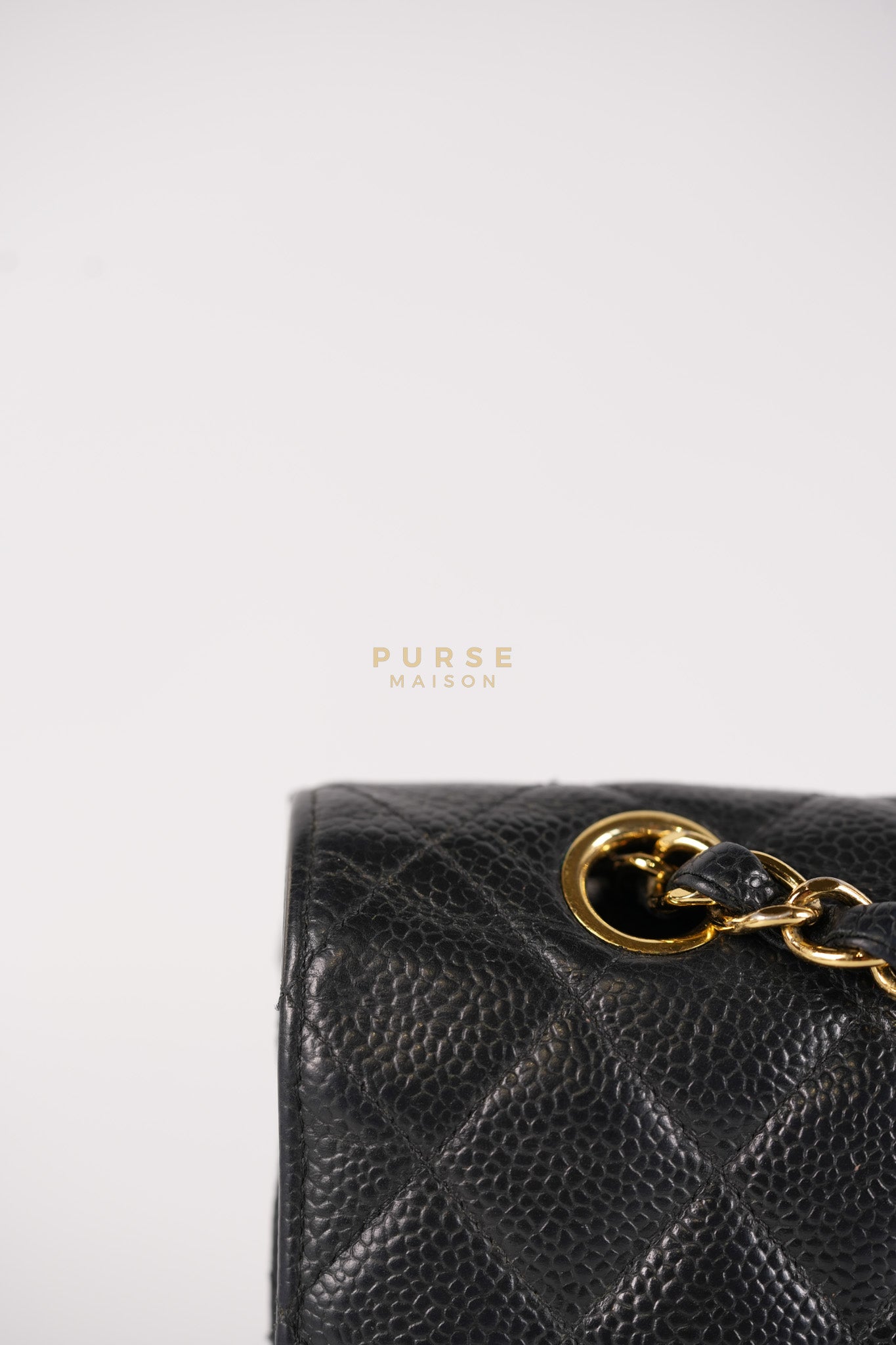 Classic Double Flap Medium in Black Caviar Leather & Gold Hardware Series 18 | Purse Maison Luxury Bags Shop