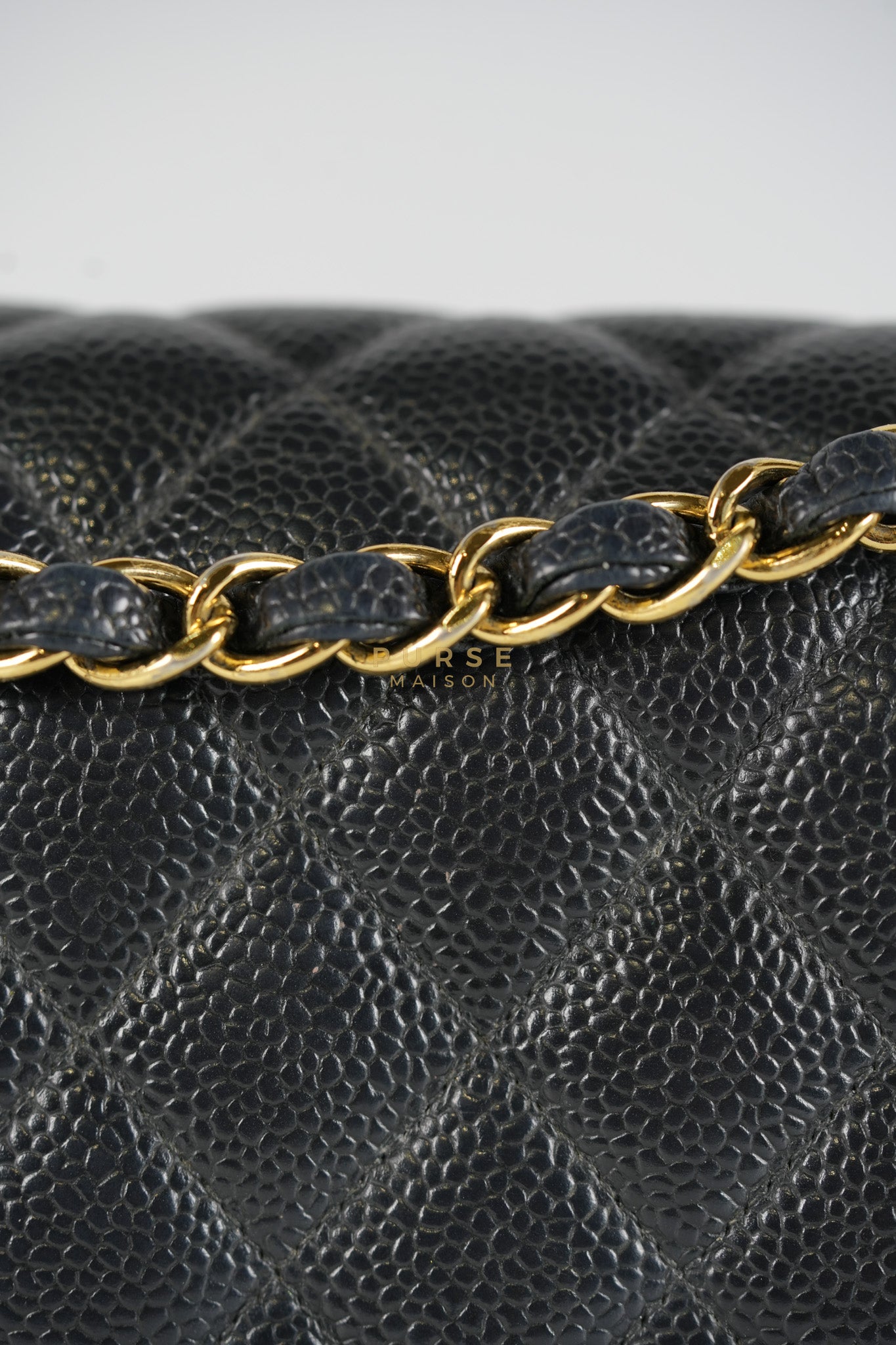 Classic Double Flap Medium in Black Caviar Leather & Gold Hardware Series 18 | Purse Maison Luxury Bags Shop