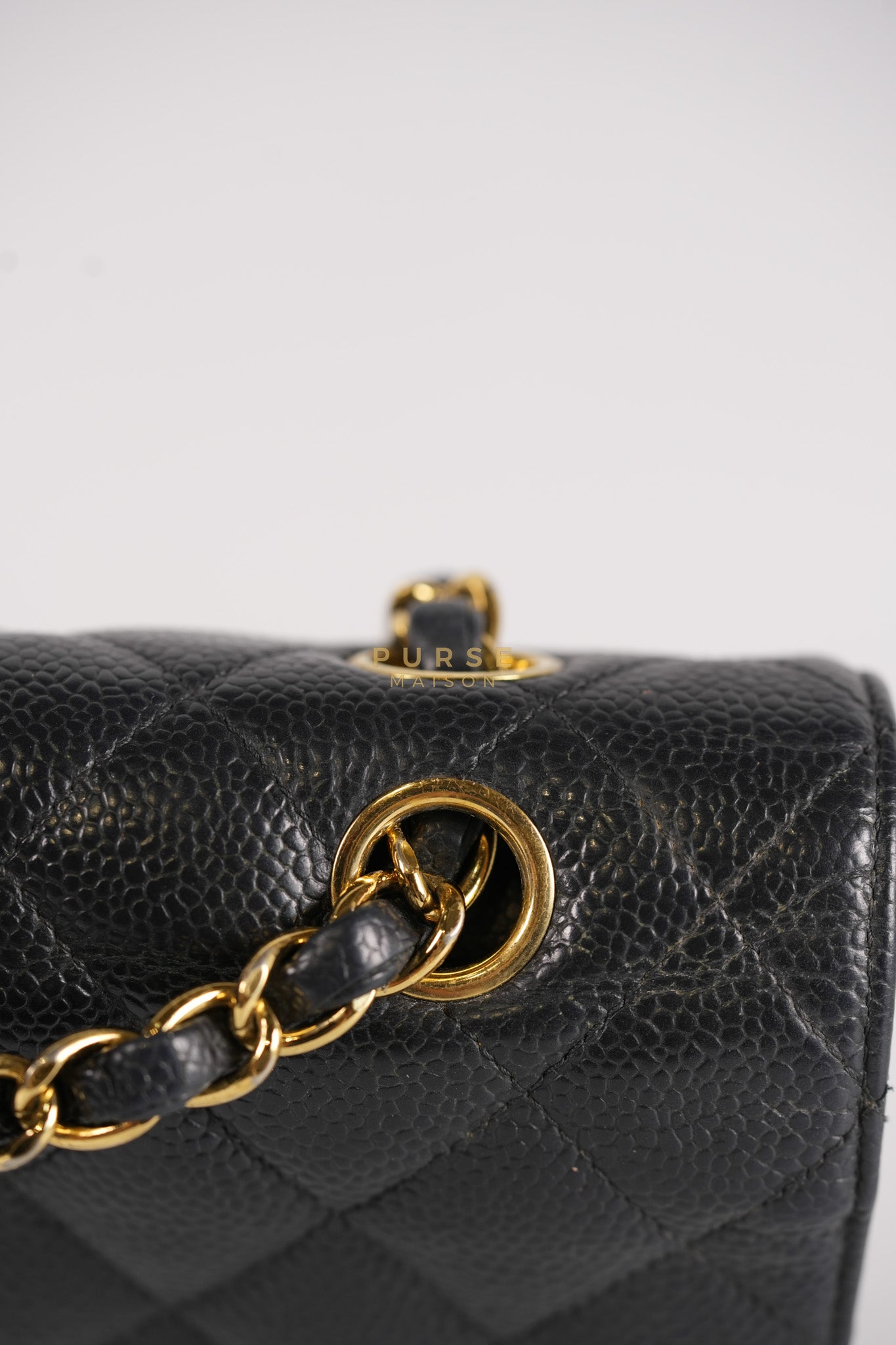 Classic Double Flap Medium in Black Caviar Leather & Gold Hardware Series 18 | Purse Maison Luxury Bags Shop