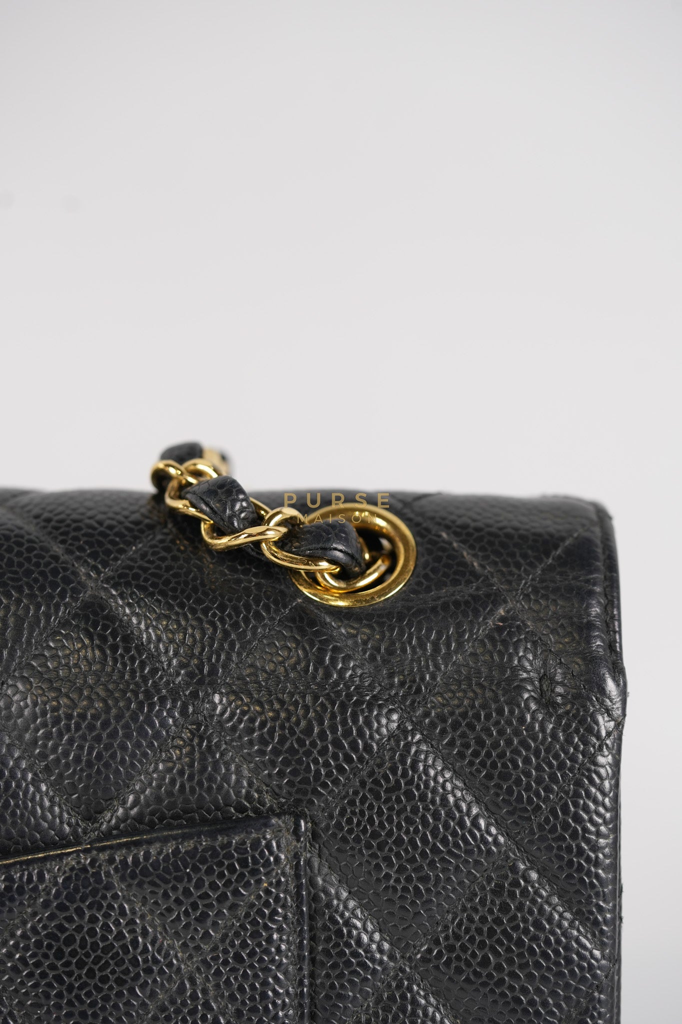 Classic Double Flap Medium in Black Caviar Leather & Gold Hardware Series 18 | Purse Maison Luxury Bags Shop