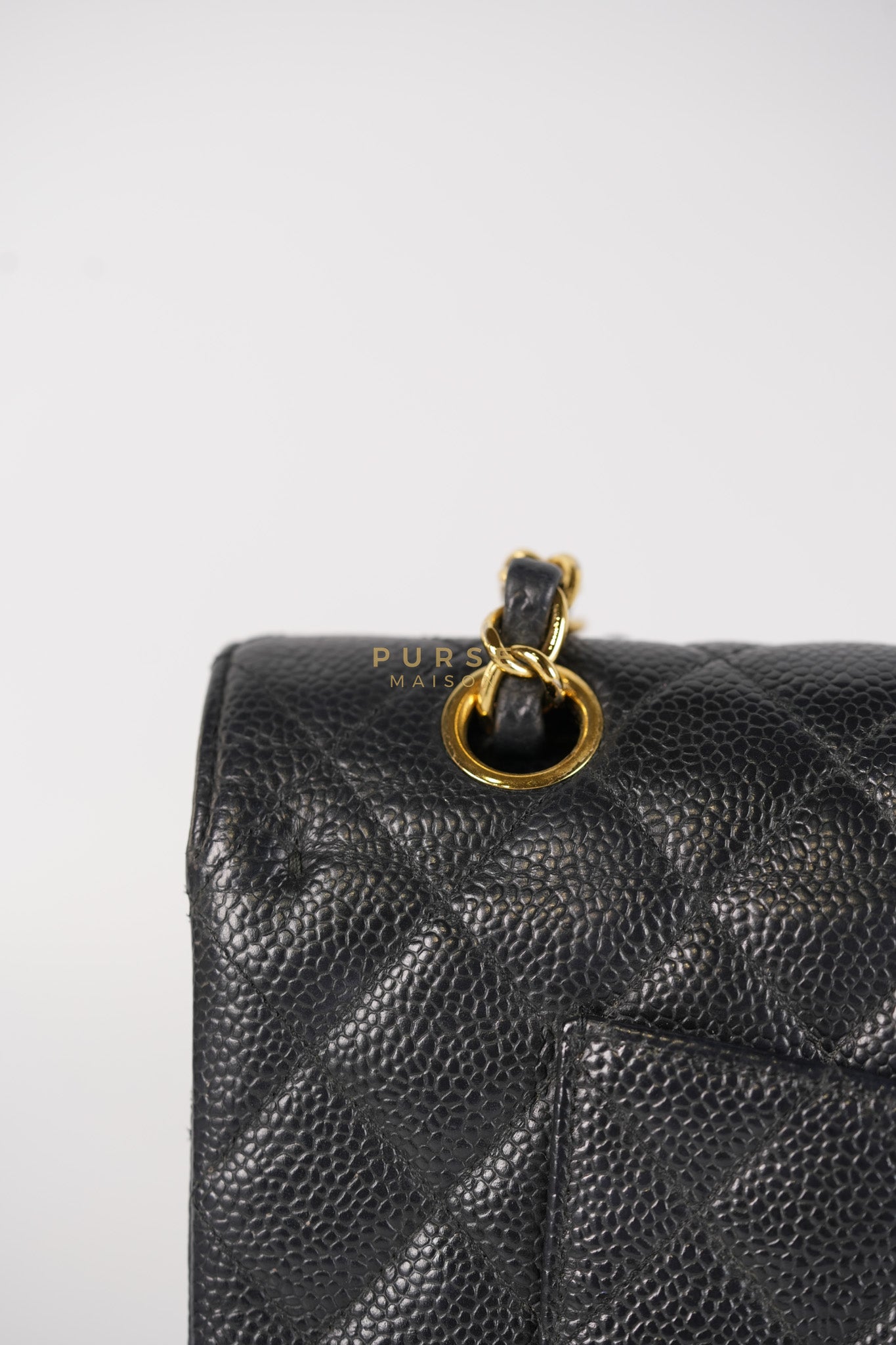 Classic Double Flap Medium in Black Caviar Leather & Gold Hardware Series 18 | Purse Maison Luxury Bags Shop