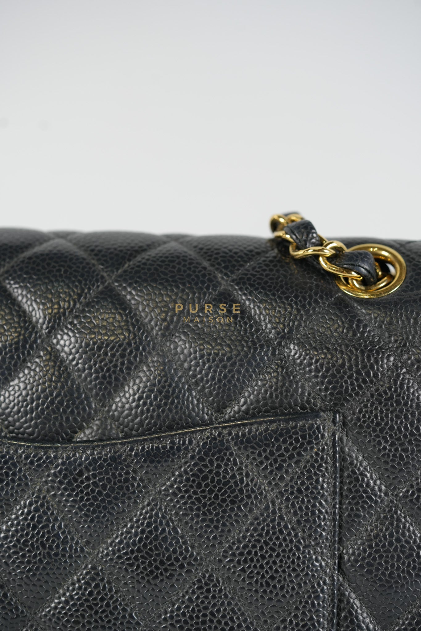 Classic Double Flap Medium in Black Caviar Leather & Gold Hardware Series 18 | Purse Maison Luxury Bags Shop
