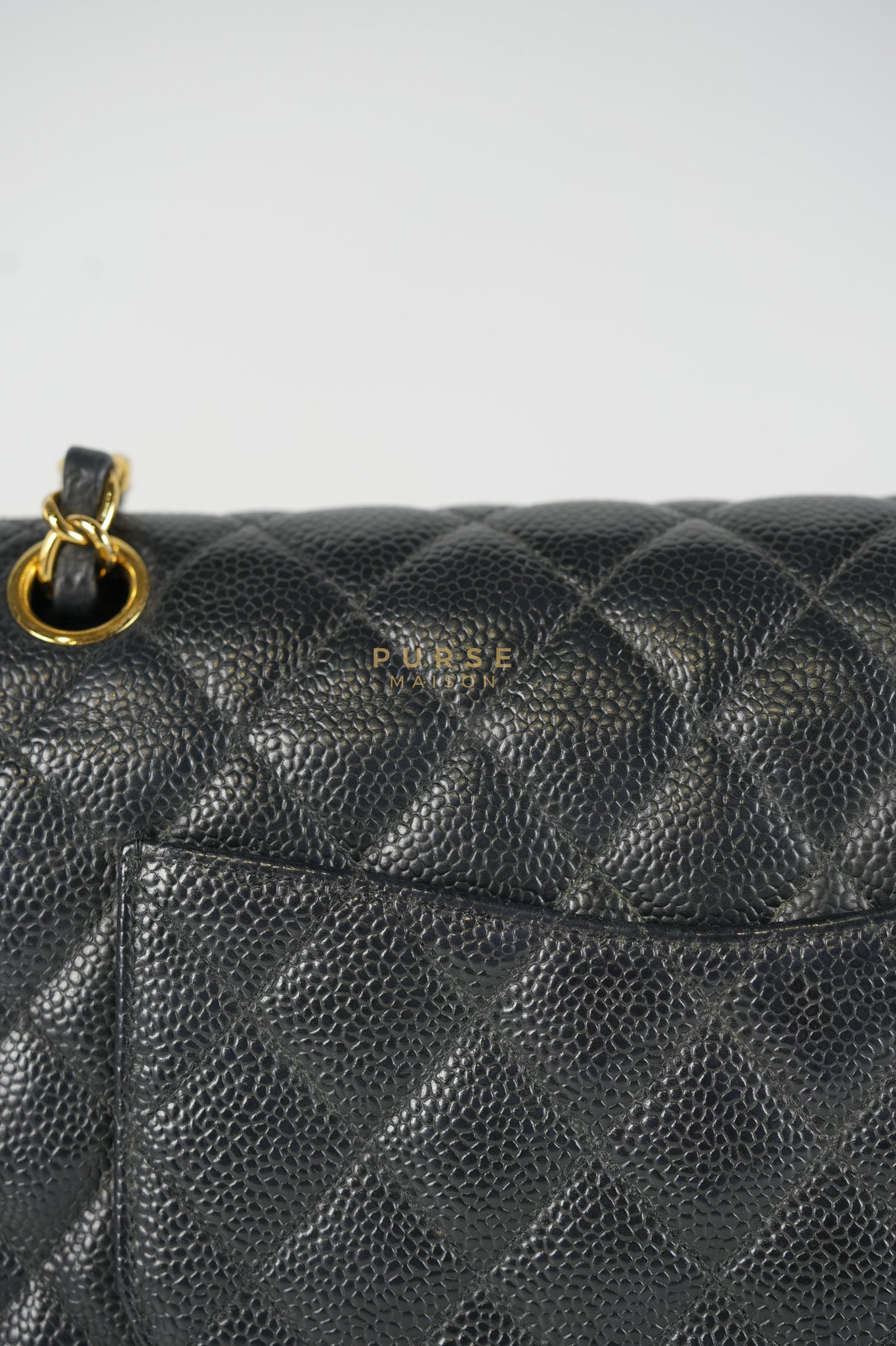 Classic Double Flap Medium in Black Caviar Leather & Gold Hardware Series 18 | Purse Maison Luxury Bags Shop