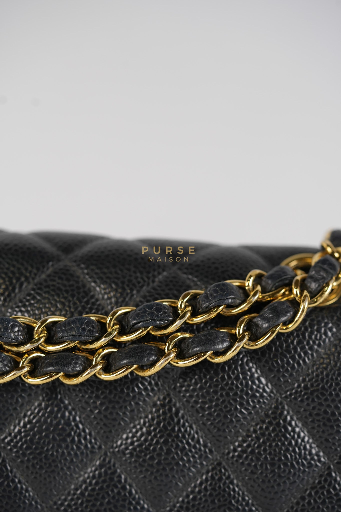 Classic Double Flap Medium in Black Caviar Leather & Gold Hardware Series 18 | Purse Maison Luxury Bags Shop