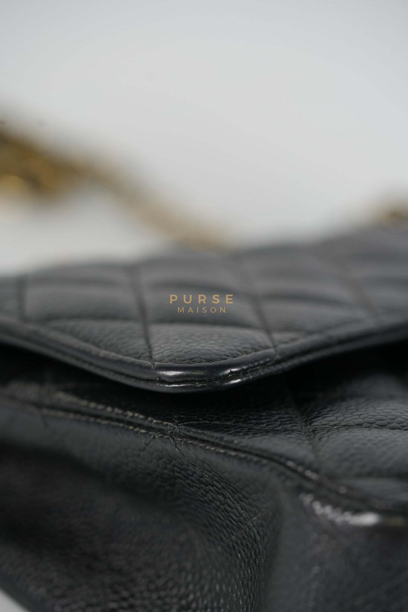 Classic Double Flap Medium in Black Caviar Leather & Gold Hardware Series 18 | Purse Maison Luxury Bags Shop