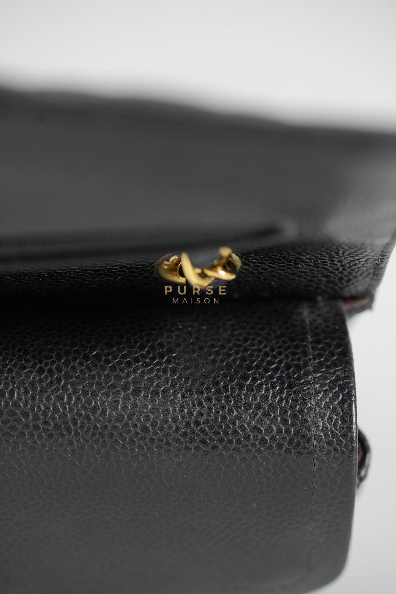 Classic Double Flap Medium in Black Caviar Leather & Gold Hardware Series 18 | Purse Maison Luxury Bags Shop