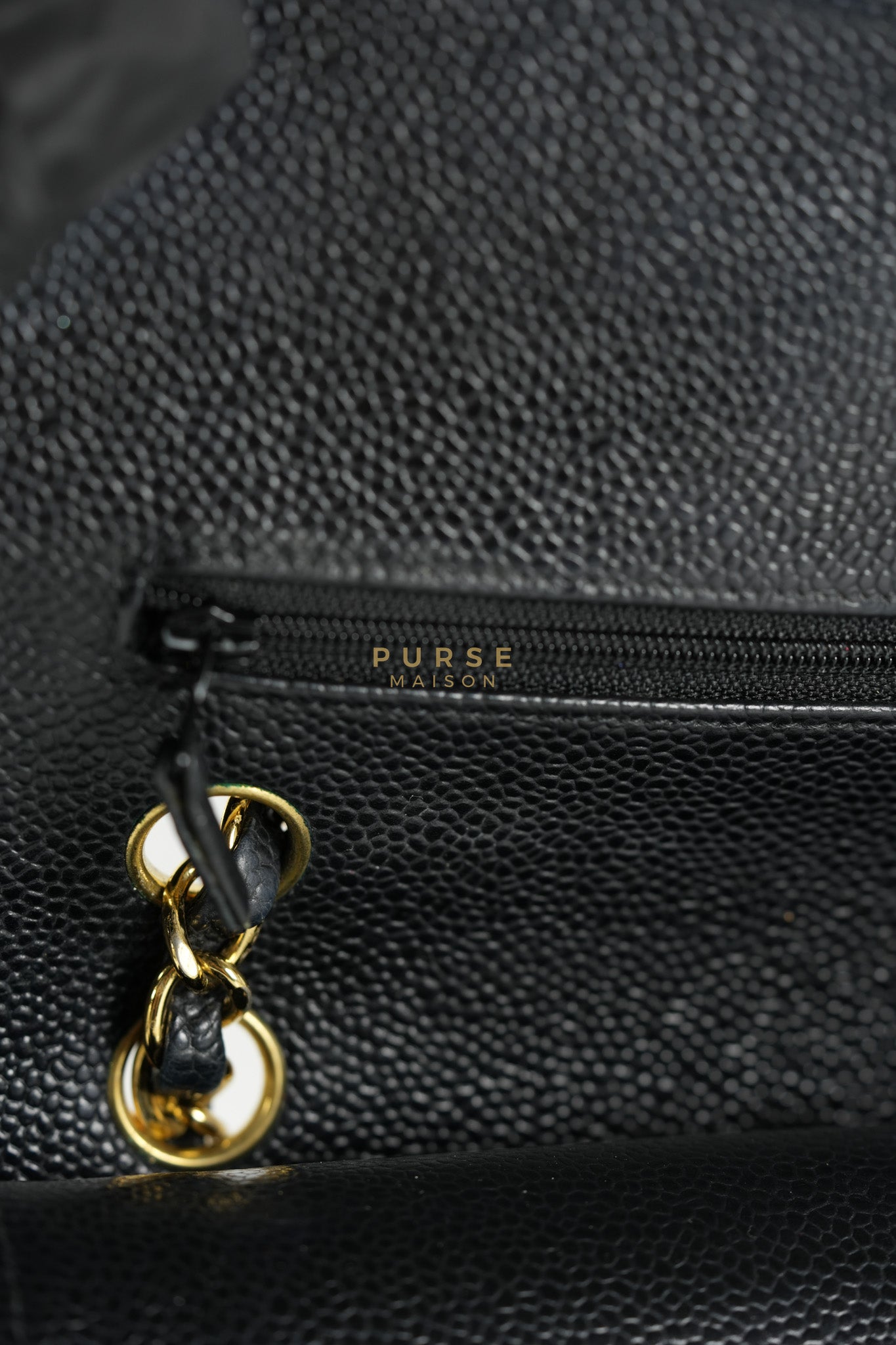 Classic Double Flap Medium in Black Caviar Leather & Gold Hardware Series 18 | Purse Maison Luxury Bags Shop