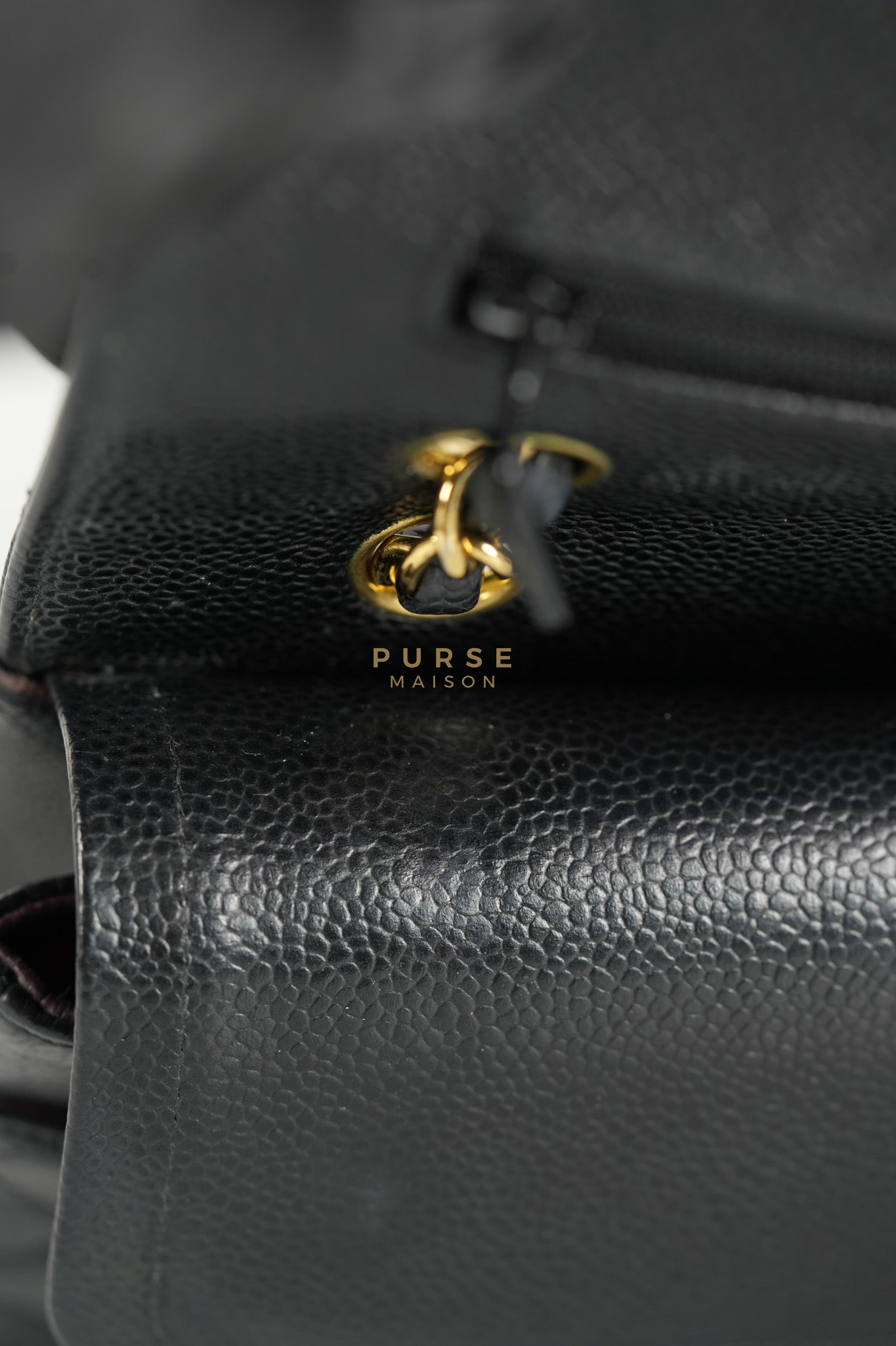 Classic Double Flap Medium in Black Caviar Leather & Gold Hardware Series 18 | Purse Maison Luxury Bags Shop