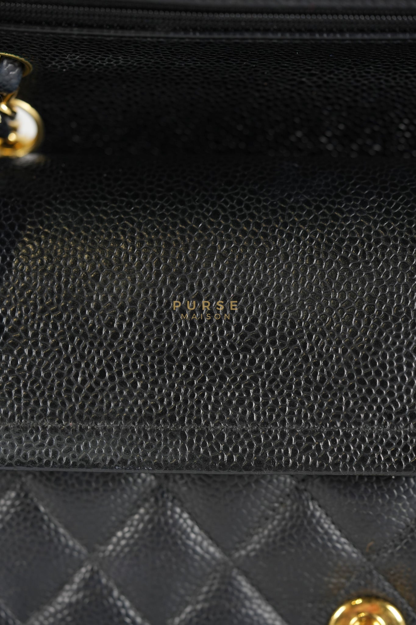 Classic Double Flap Medium in Black Caviar Leather & Gold Hardware Series 18 | Purse Maison Luxury Bags Shop
