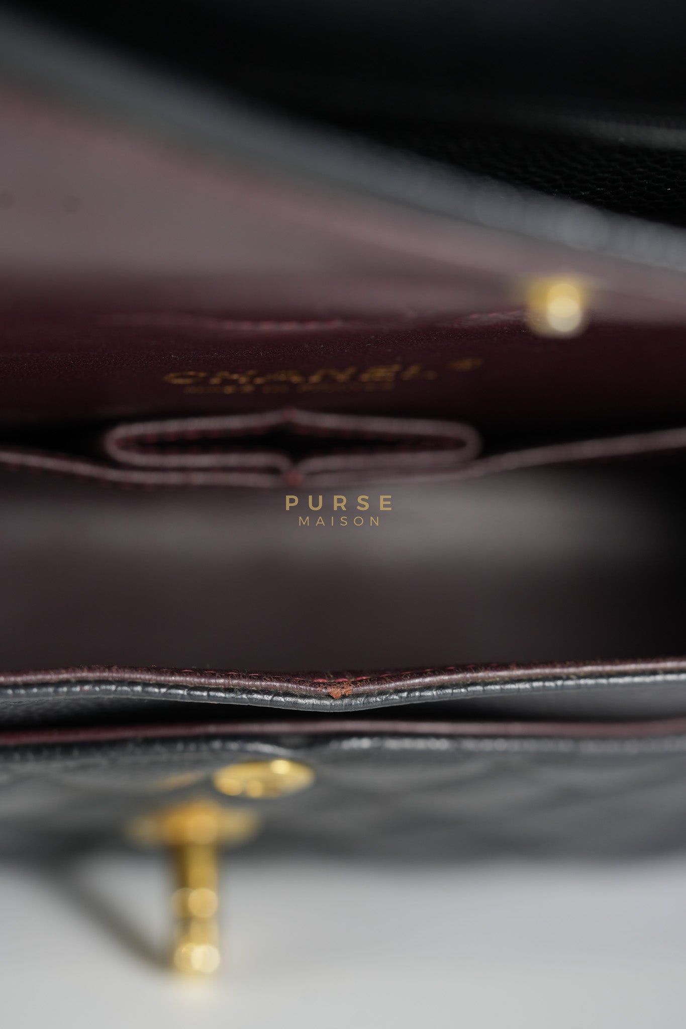 Classic Double Flap Medium in Black Caviar Leather & Gold Hardware Series 18 | Purse Maison Luxury Bags Shop