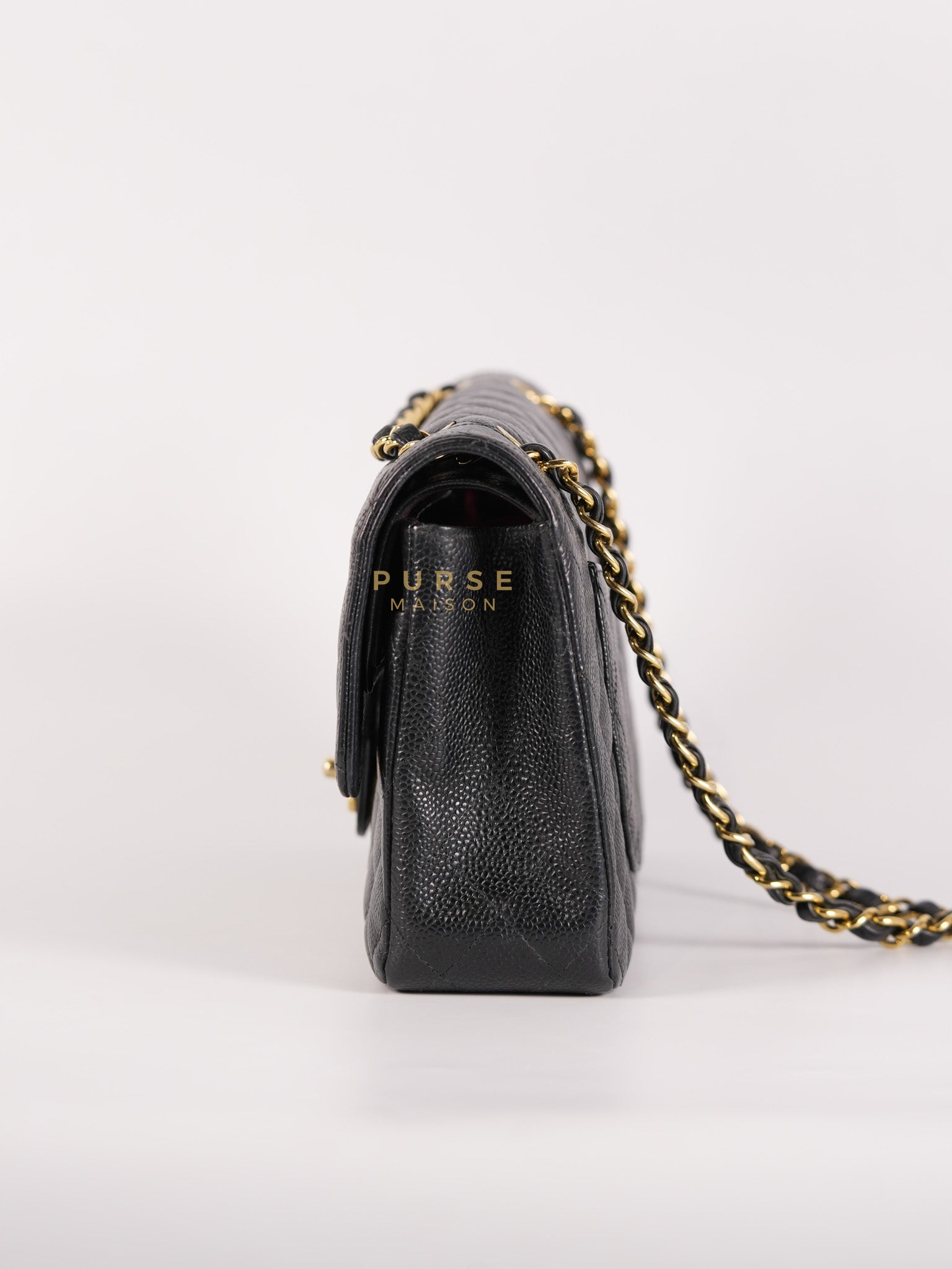 Classic Double Flap Medium in Black Caviar Leather & Gold Hardware Series 18 | Purse Maison Luxury Bags Shop