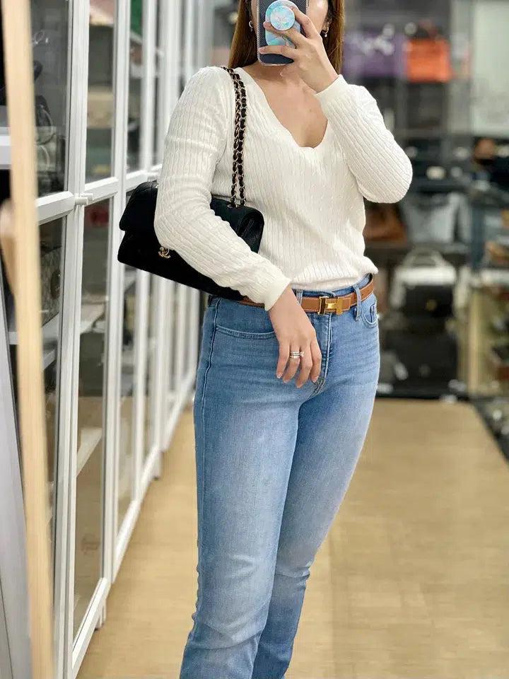 Chanel Classic Medium Double Flap in Black Caviar Leather and Gold Hardware (Microchip)