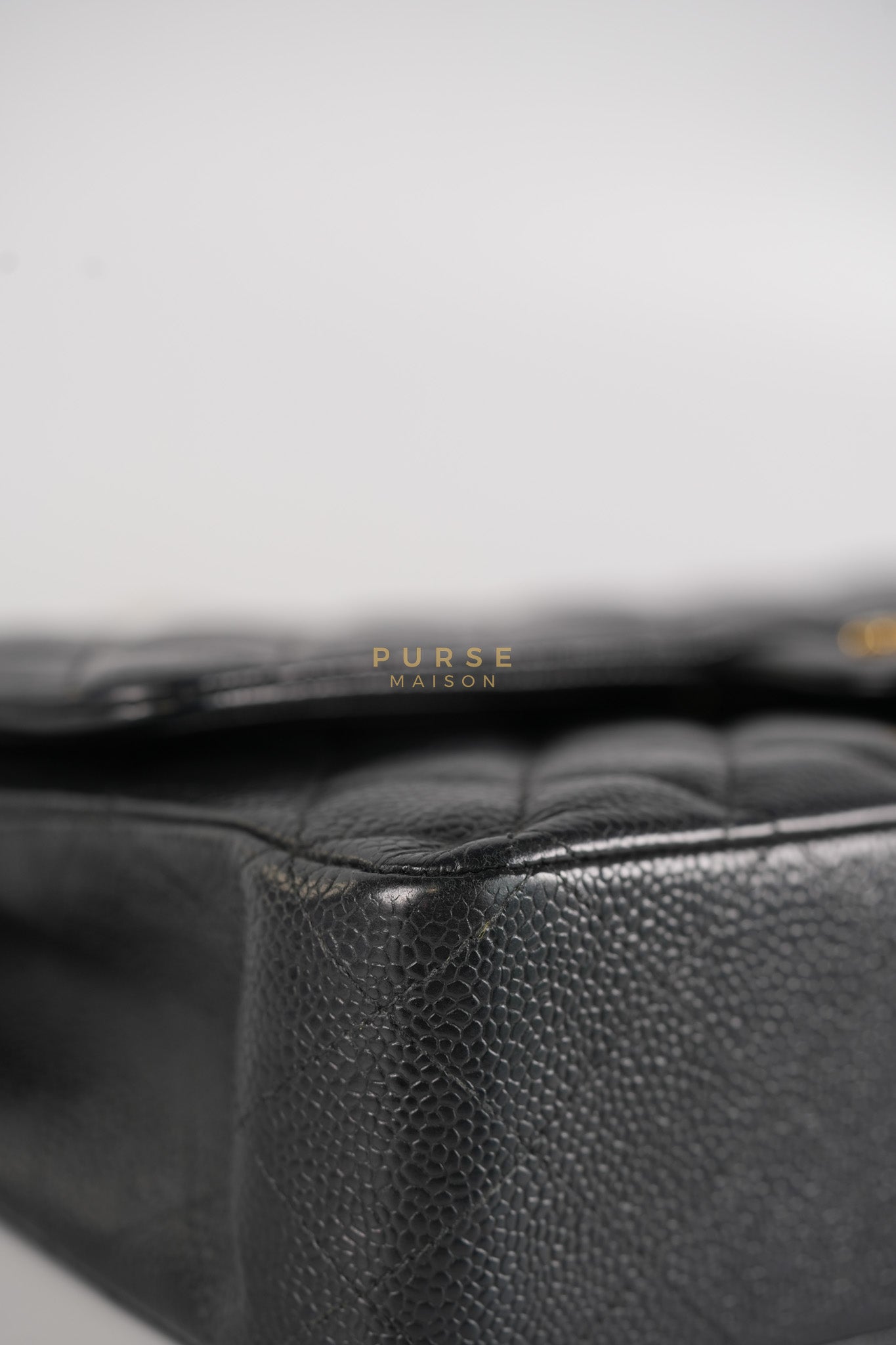 Classic Double Flap Medium in Black Caviar Leather & Gold Hardware Series 18 | Purse Maison Luxury Bags Shop