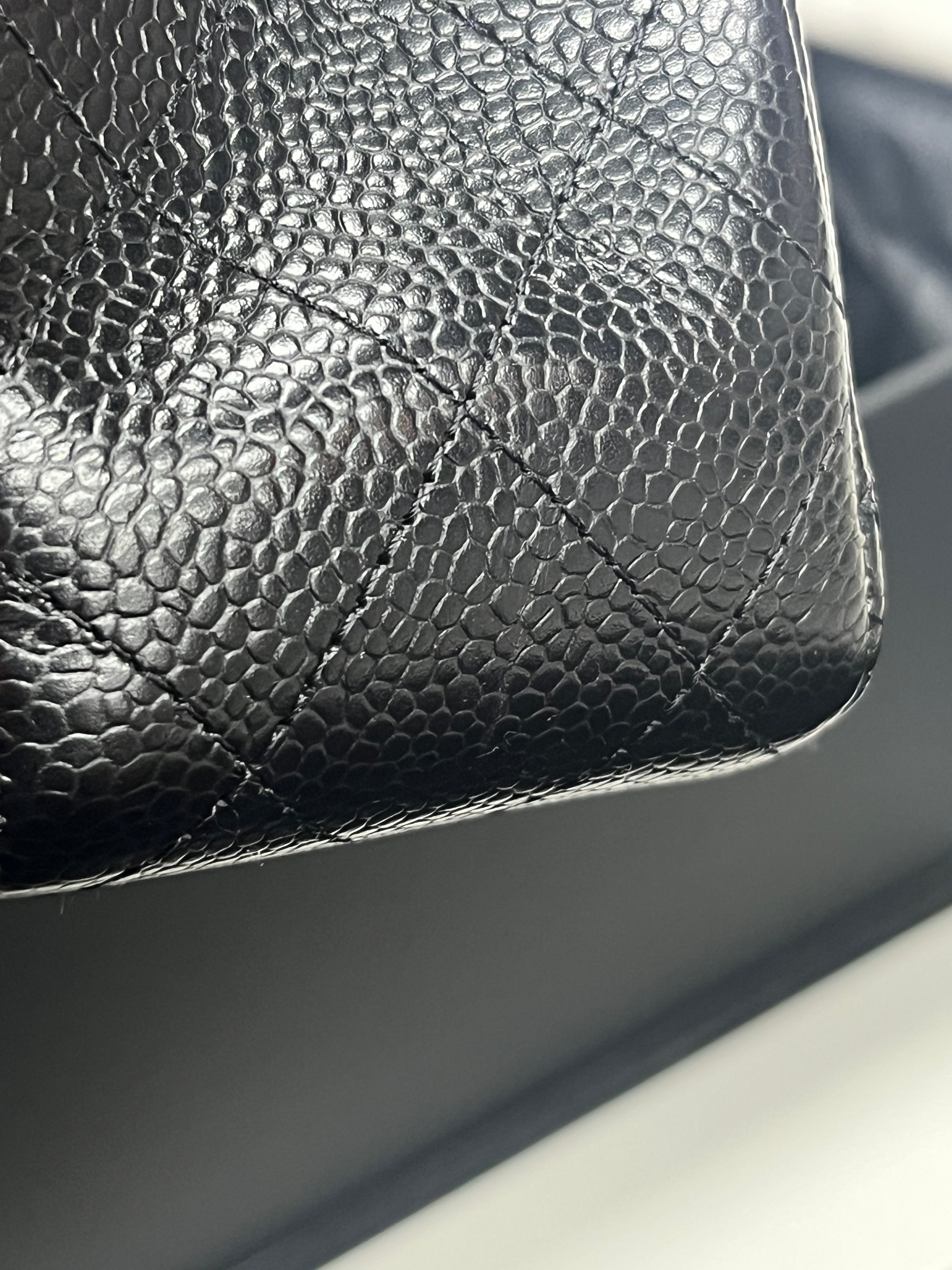 Classic Double Flap Medium in Black Caviar Leather & Silver Hardware (Microchip) | Purse Maison Luxury Bags Shop