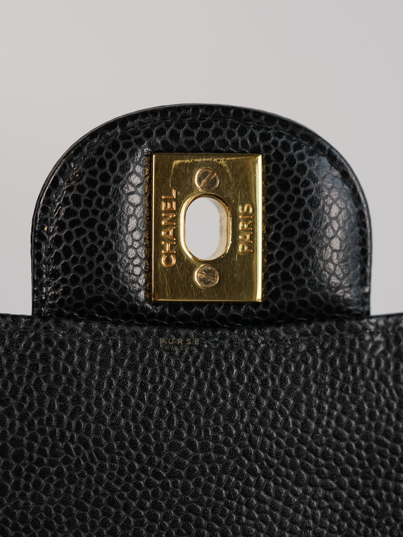 Classic Double Flap Medium In Black Caviar Leather with Gold Hardware(Series 20) | Purse Maison Luxury Bags Shop