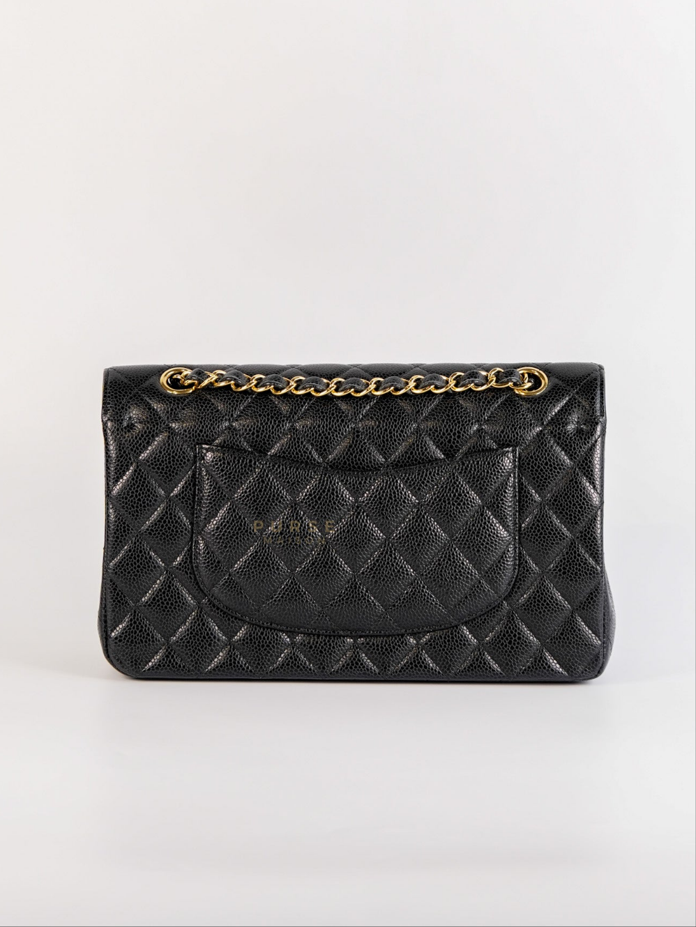 Classic Double Flap Medium In Black Caviar Leather with Gold Hardware(Series 20) | Purse Maison Luxury Bags Shop