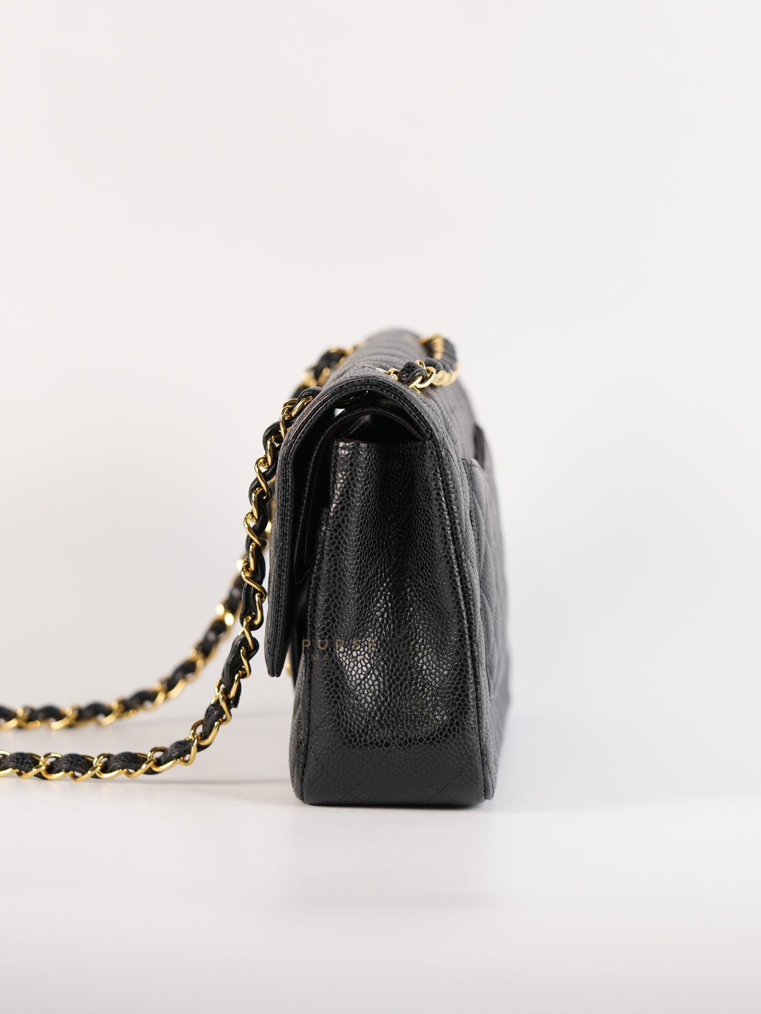 Classic Double Flap Medium In Black Caviar Leather with Gold Hardware(Series 20) | Purse Maison Luxury Bags Shop