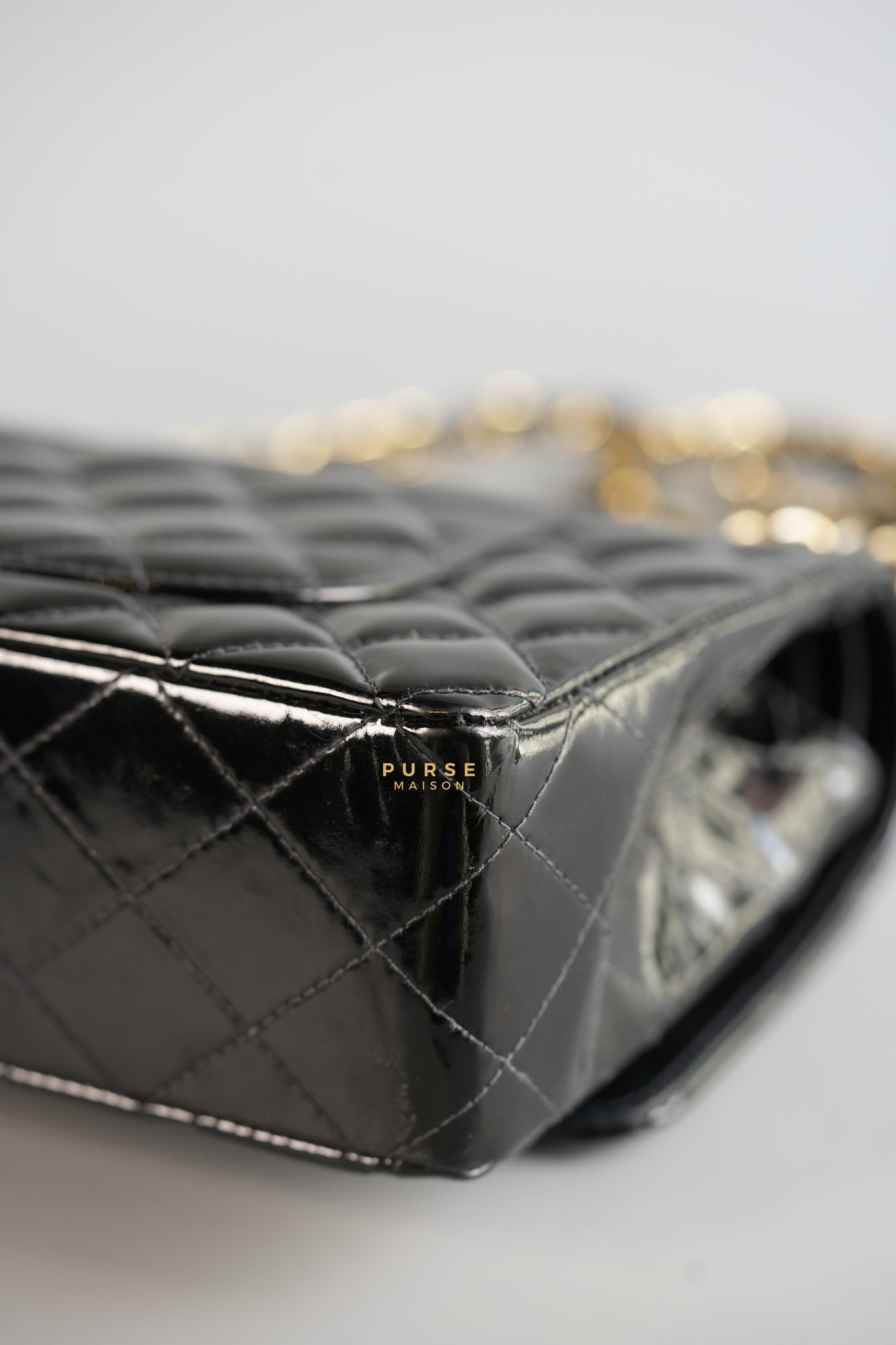 Classic Double Flap Medium in Black Patent Leather and Gold Hardware Series 7 | Purse Maison Luxury Bags Shop