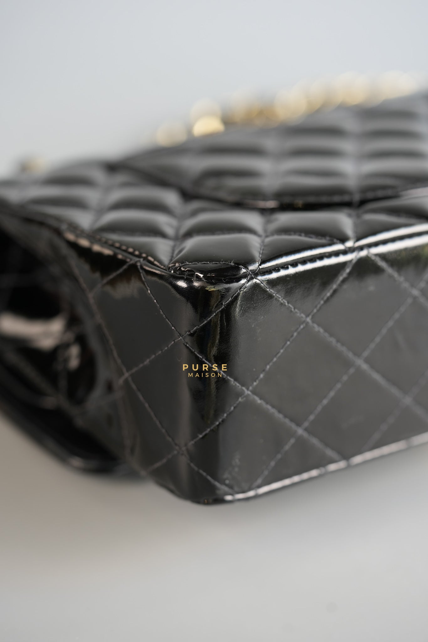 Classic Double Flap Medium in Black Patent Leather and Gold Hardware Series 7 | Purse Maison Luxury Bags Shop