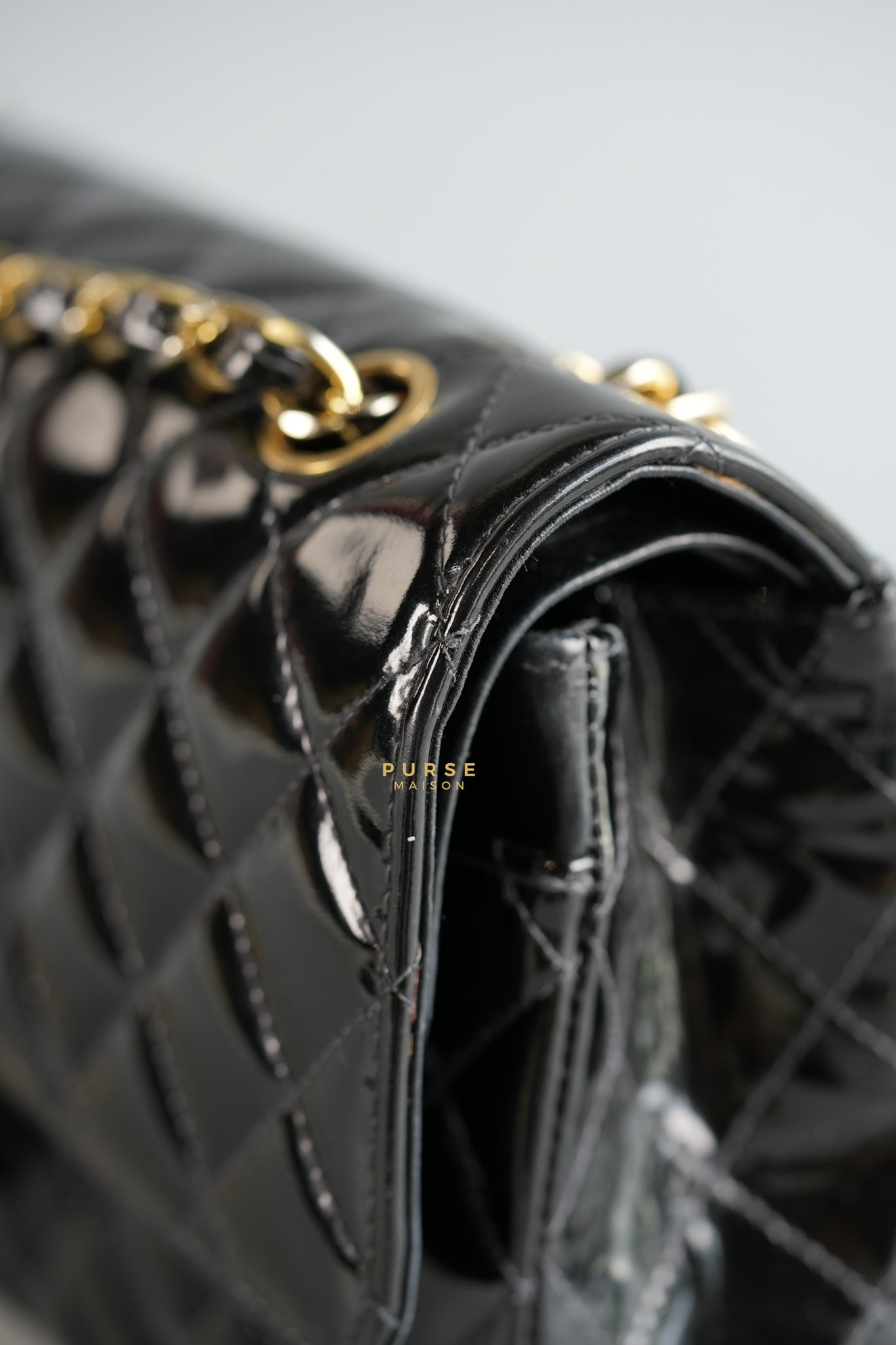 Classic Double Flap Medium in Black Patent Leather and Gold Hardware Series 7 | Purse Maison Luxury Bags Shop